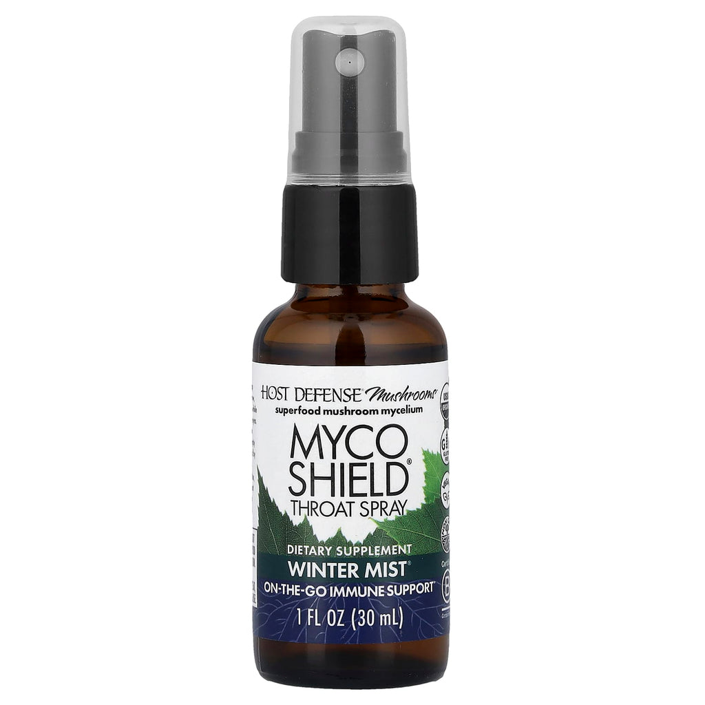 Host Defense, Mushrooms™, MycoShield® Throat Spray, Winter Mist, 1 fl oz (30 ml)