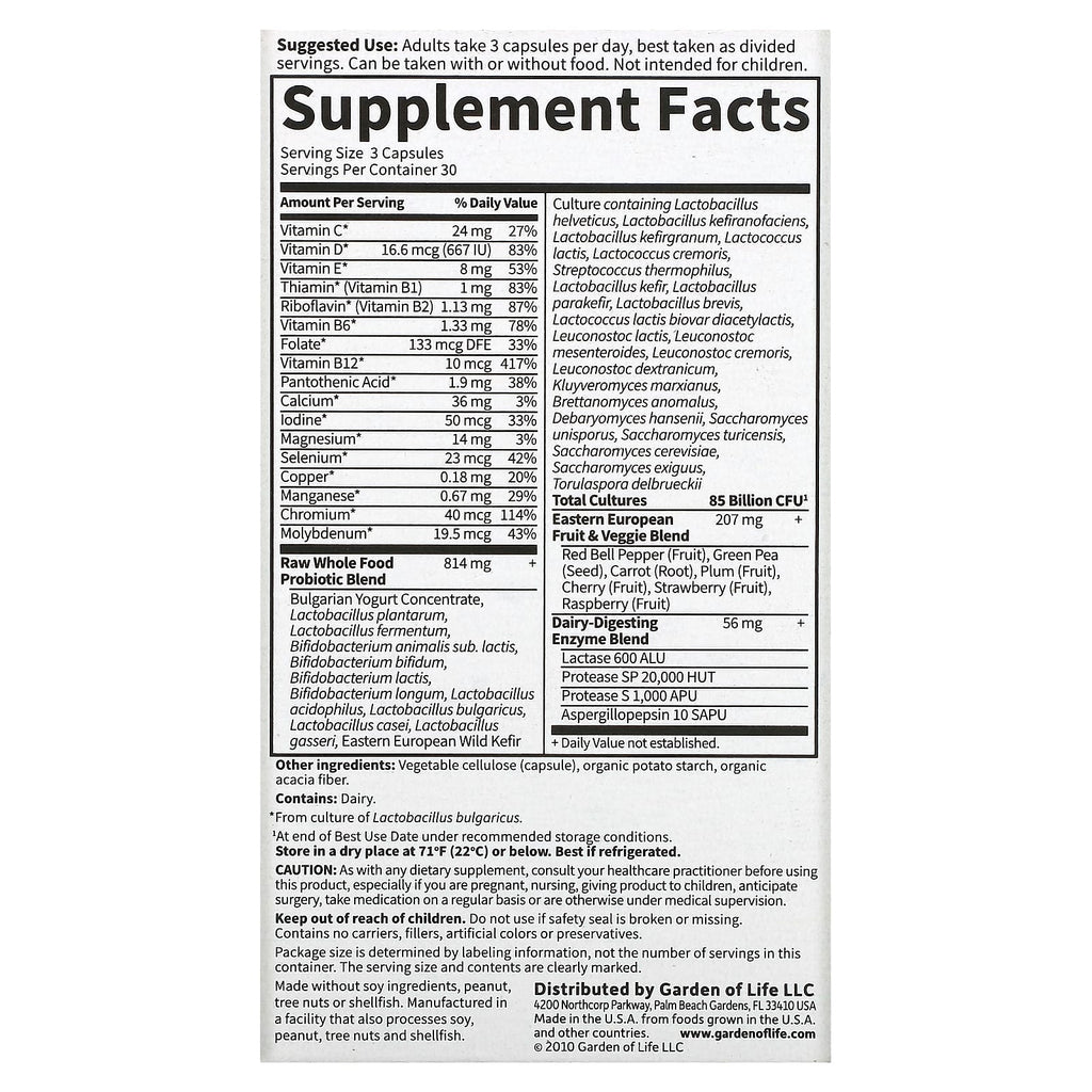 Garden of Life, RAW Probiotics, Men 50 & Wiser, 90 Vegetarian Capsules