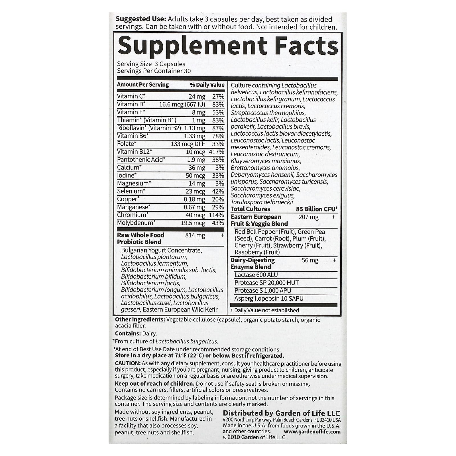 Garden of Life, RAW Probiotics, Men 50 & Wiser, 90 Vegetarian Capsules