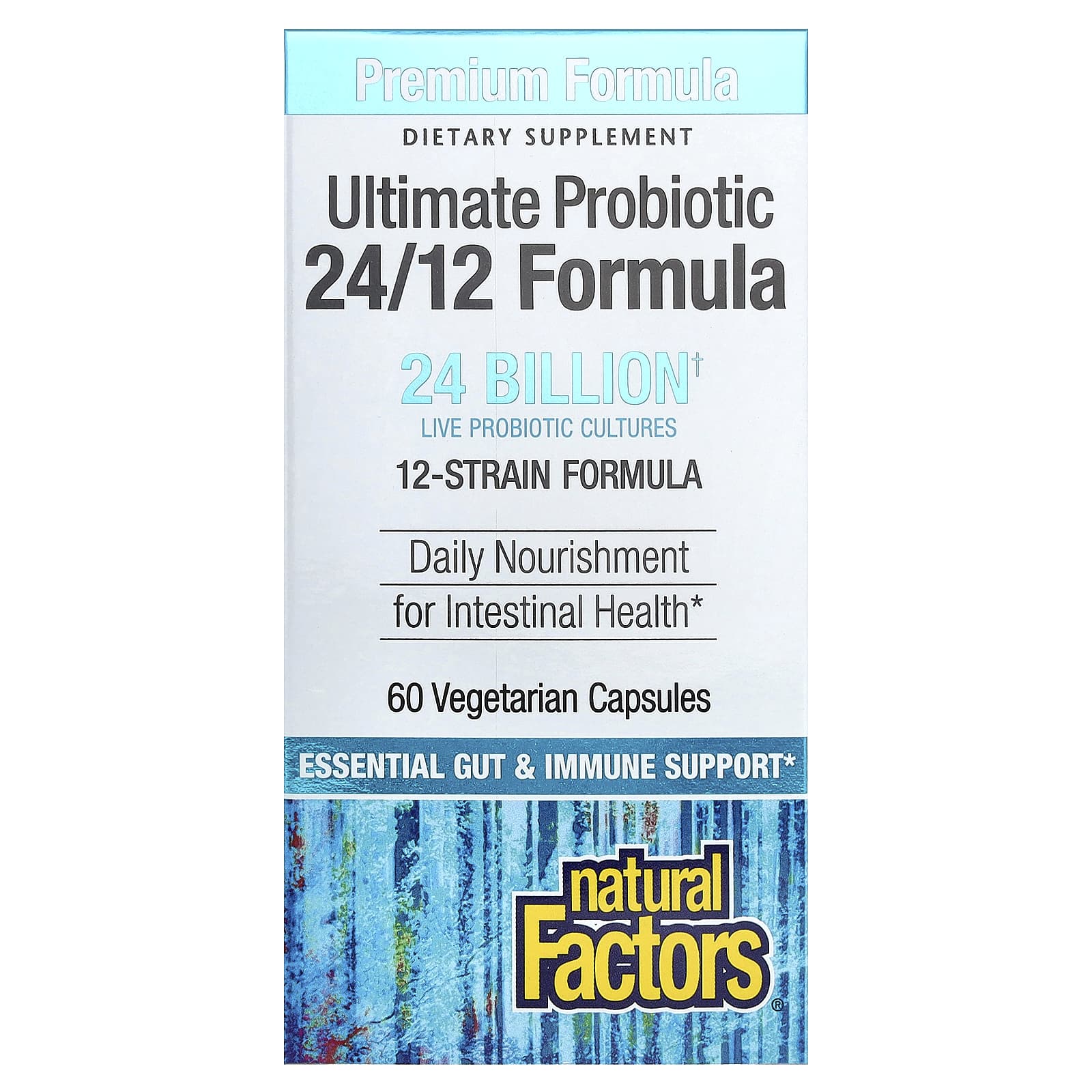 Natural Factors, Ultimate Probiotic, 24/12 Formula, 24 Billion, 60 Vegetarian Capsules