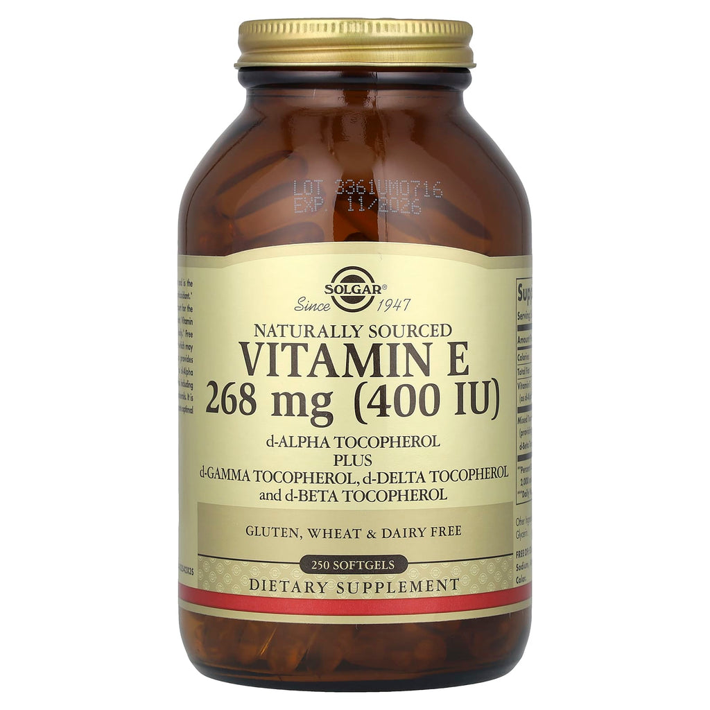 Solgar, Vitamin E, d-Alpha Tocopherol Plus d-Gamma Tocopherol, d-Delta Tocopherol and d-Beta Tocopherol, 250 Softgels