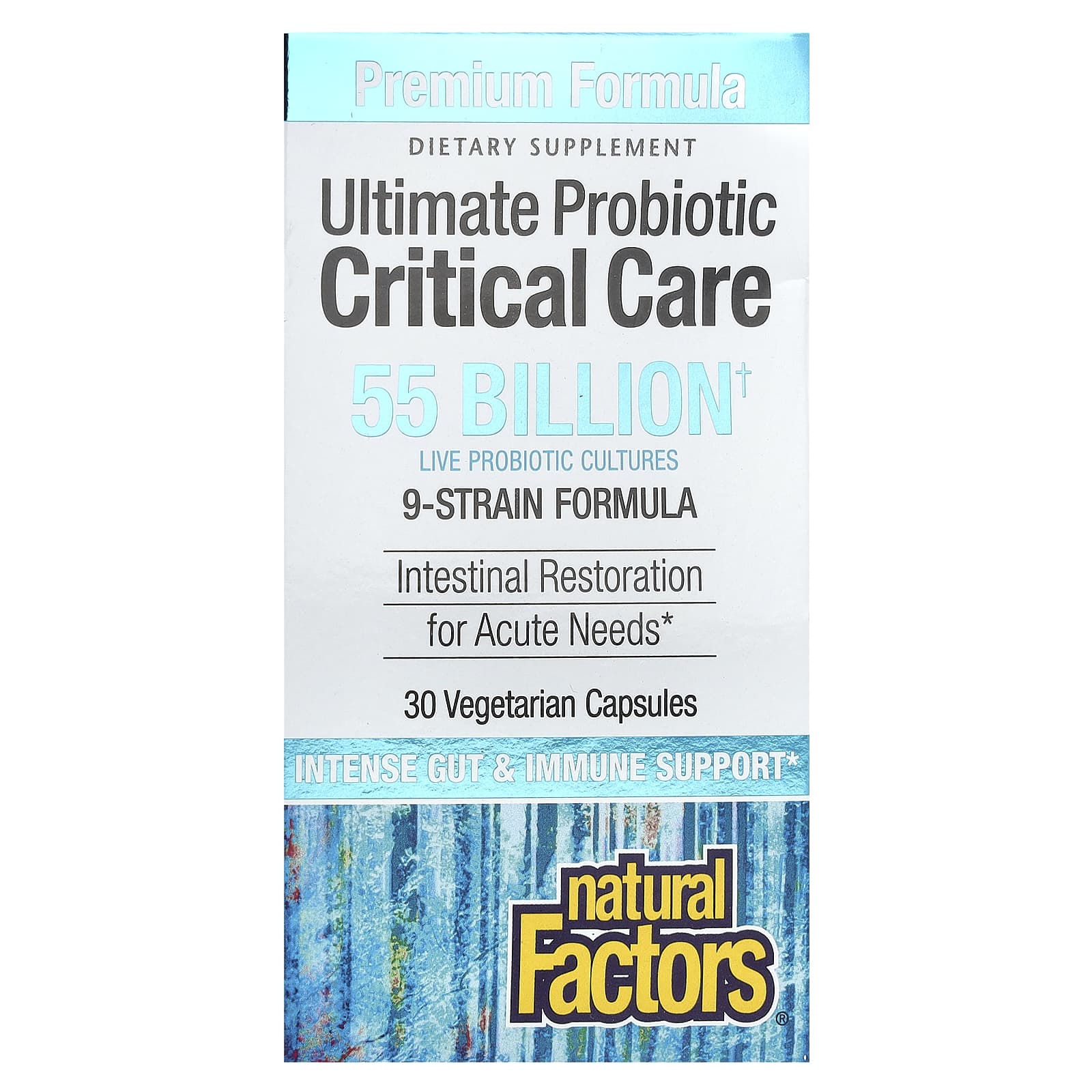 Natural Factors, Ultimate Probiotic, Critical Care, 55 Billion CFU, 30 Vegetarian Capsules