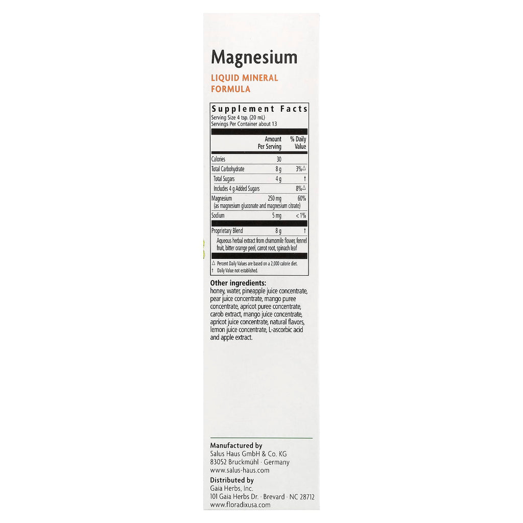 Floradix, Floradix®, Magnesium, Liquid Mineral Formula, 8.5 fl oz (250 ml)
