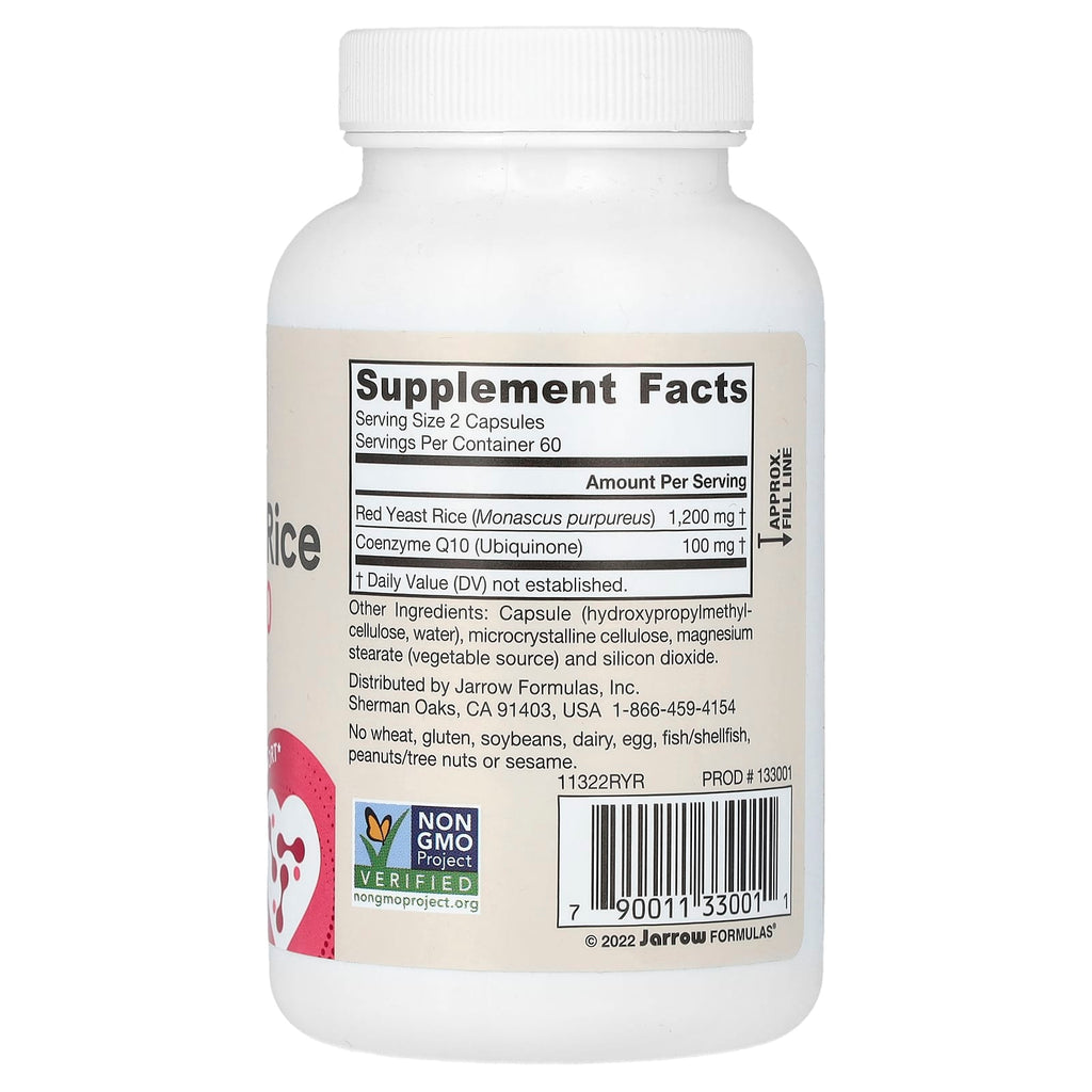 Jarrow Formulas, Vegan Red Yeast Rice + Co-Q10, 120 Veggie Capsules