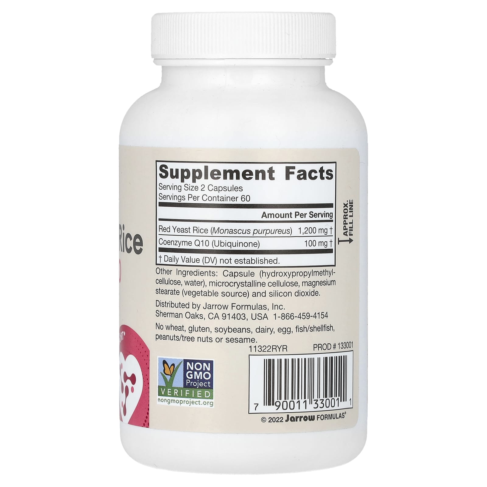 Jarrow Formulas, Vegan Red Yeast Rice + Co-Q10, 120 Veggie Capsules
