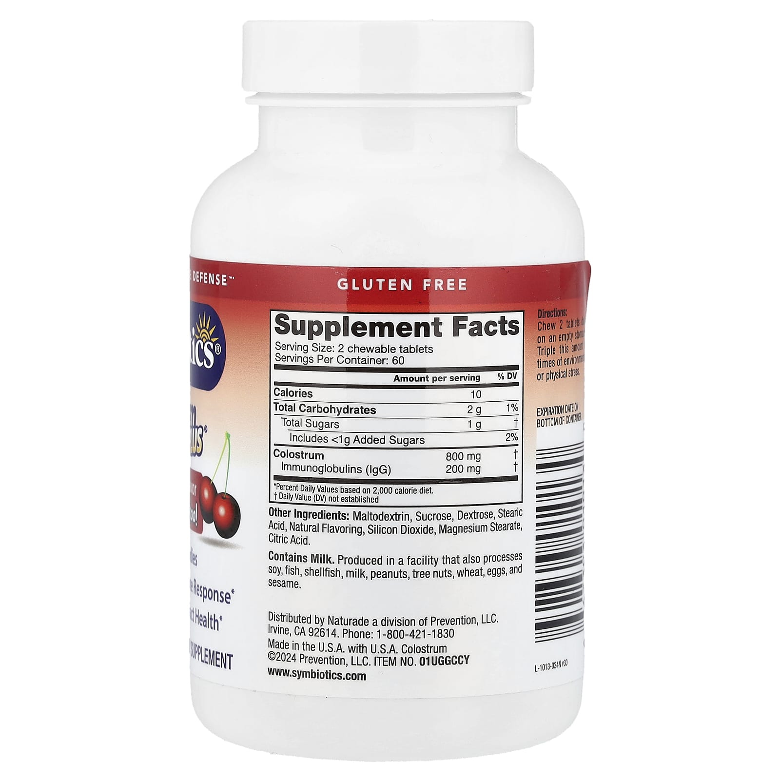 Symbiotics, Colostrum Plus® Chewables, Wild Cherry , 120 Chewable Tabs