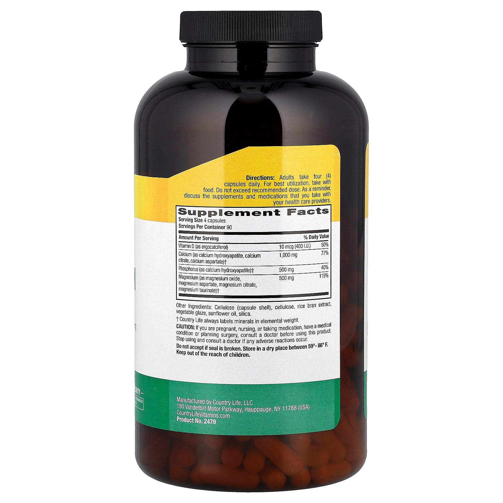 Country Life, Target-Mins®, Calcium Magnesium with Vitamin D Complex, 360 Vegan Capsules