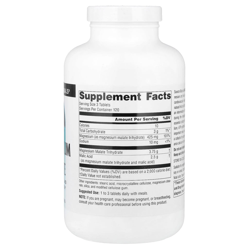 Source Naturals, Magnesium Malate, 360 Tablets (1,250 mg per Tablet)