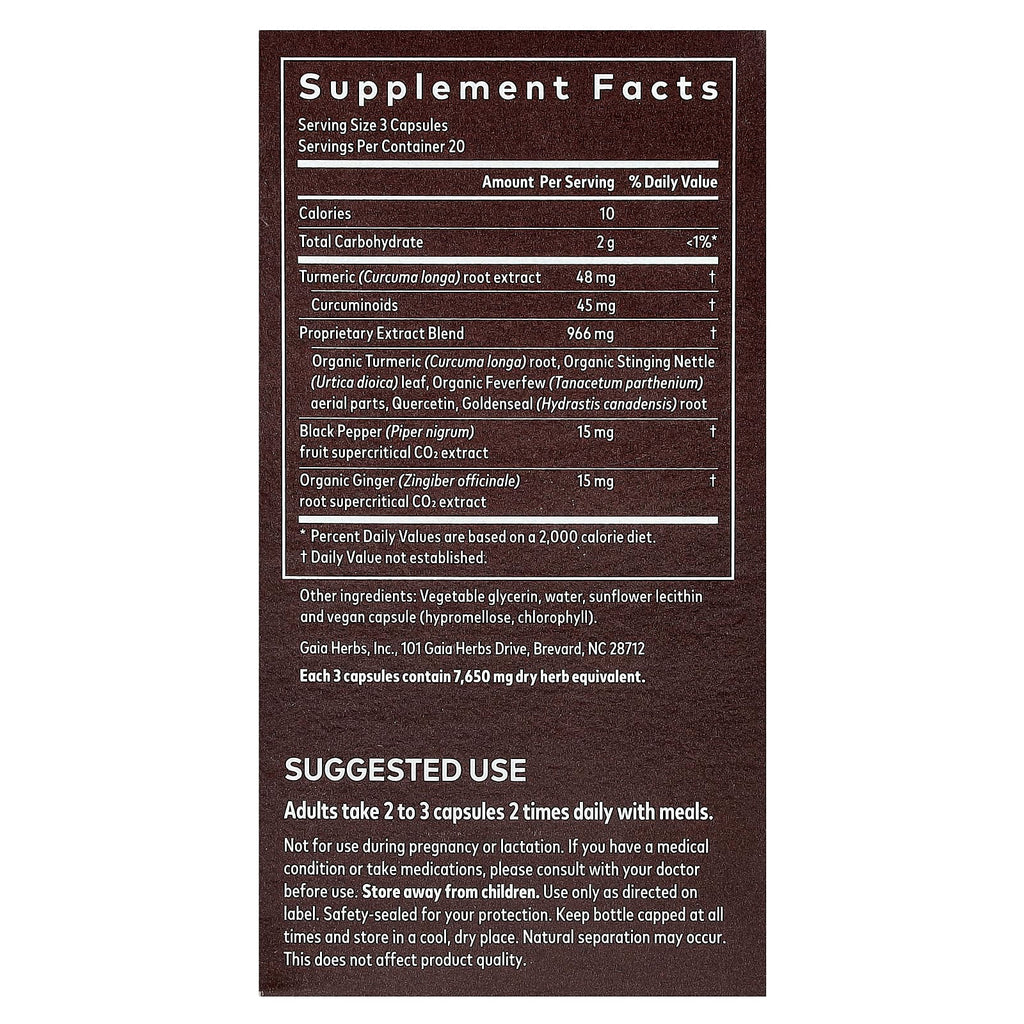 Gaia Herbs, Turmeric Supreme®, Sinus Support, 60 Vegan Liquid Phyto-Caps®