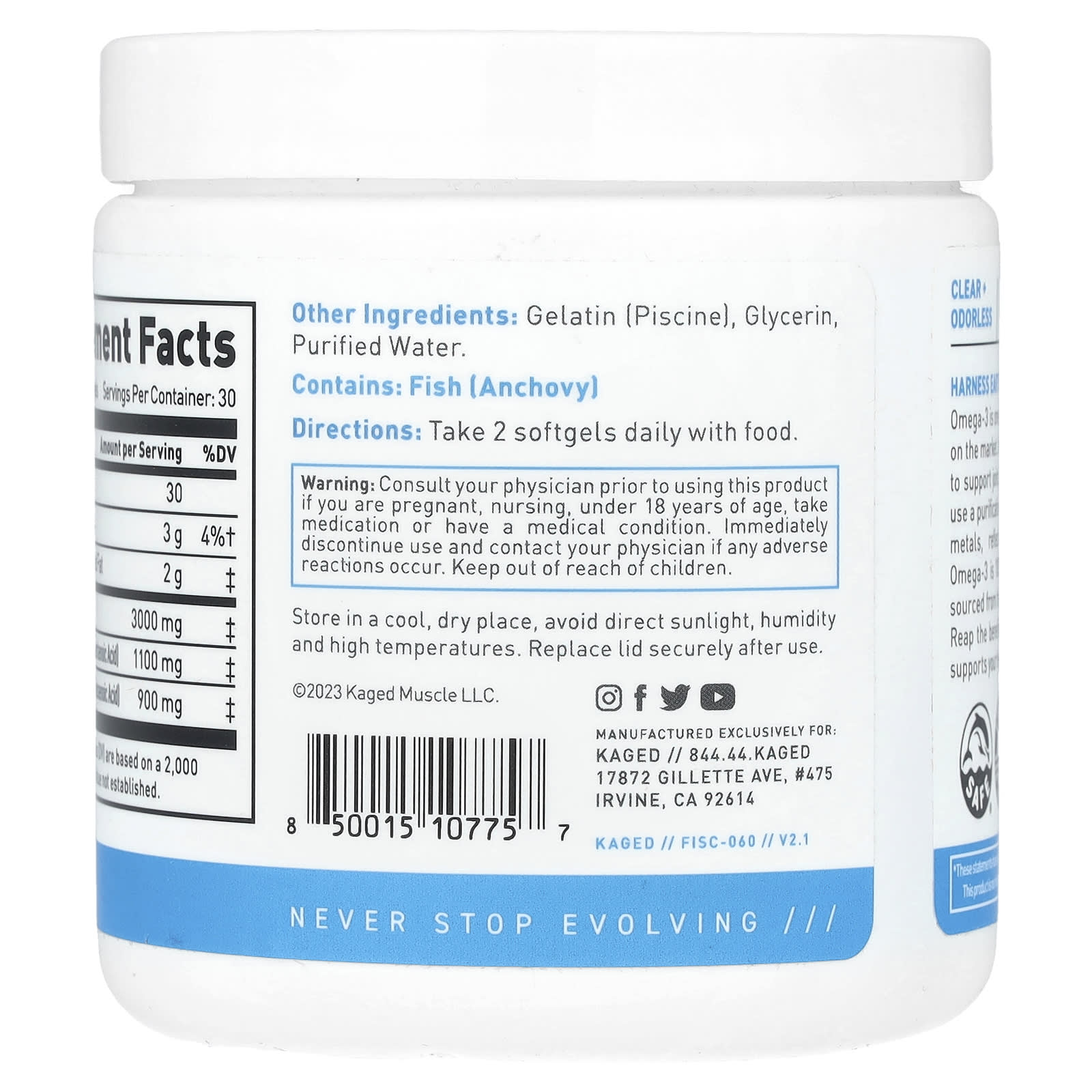 Kaged, Omega-3, Triple Strength, 60 Softgels