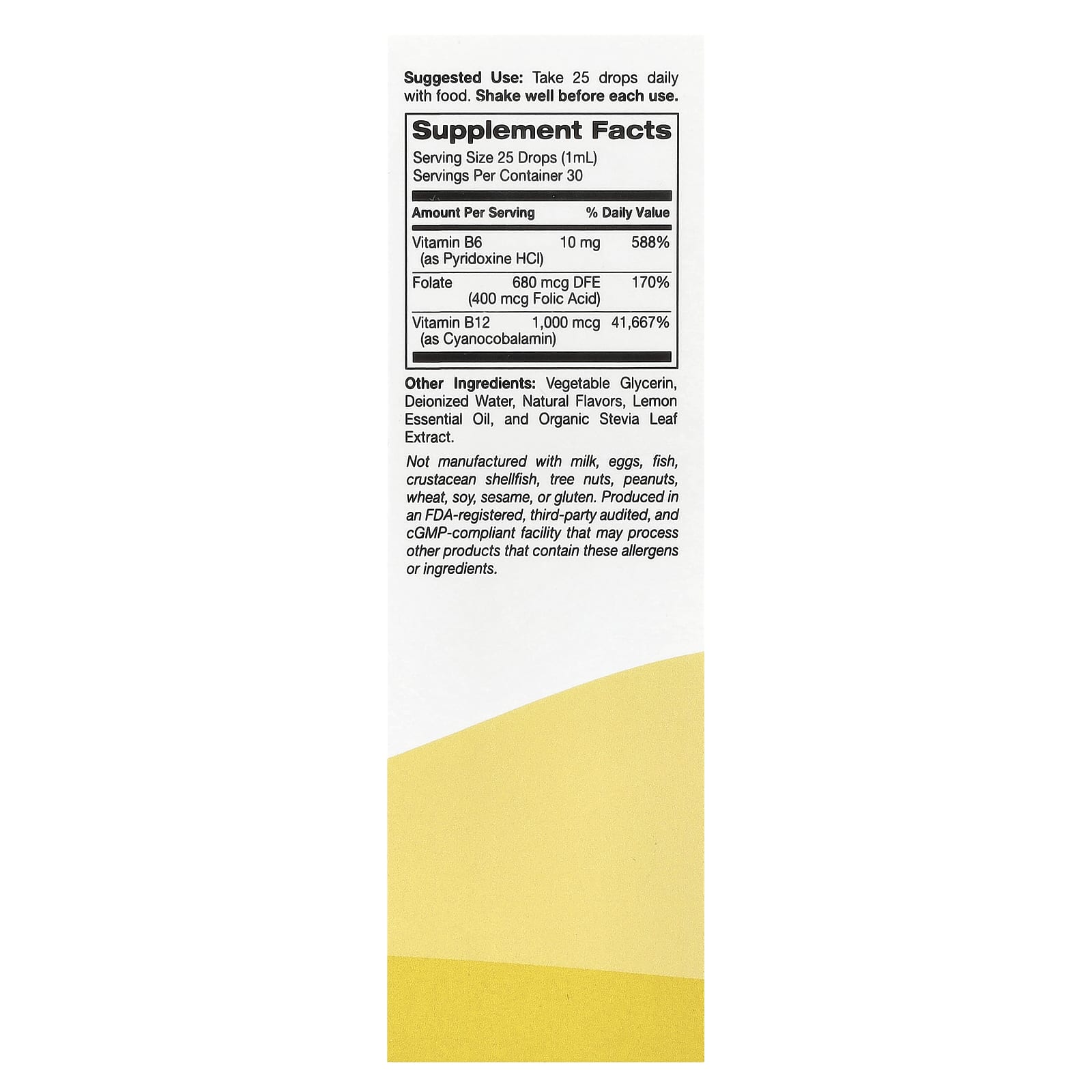 Super Nutrition, Vitamin B12 as Methylcobalamin with Vitamin B6 and Folic Acid, Raspberry Lemon, 1 fl oz (30 ml)