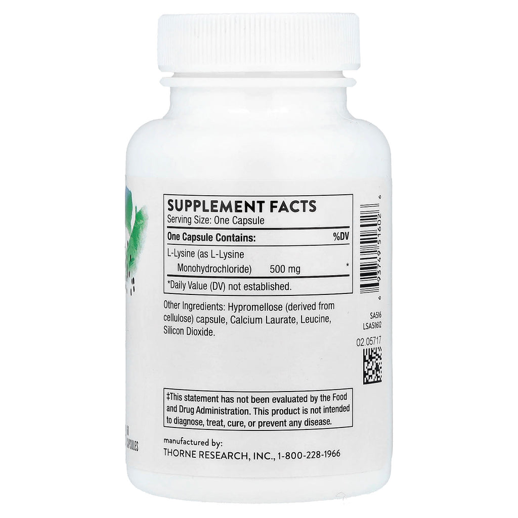 Thorne, Lysine, 500 mg, 60 Capsules