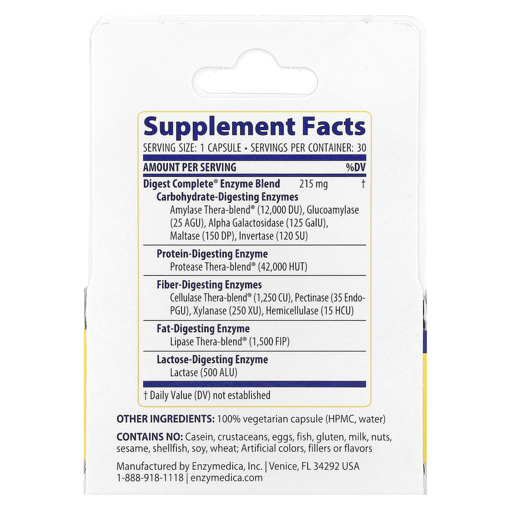 Enzymedica, Digest Complete®, 30 Capsules