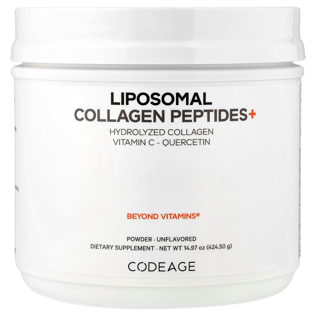 Codeage, Liposomal Collagen Peptides+ Powder, Unflavored, 14.97 oz (424.5 g)