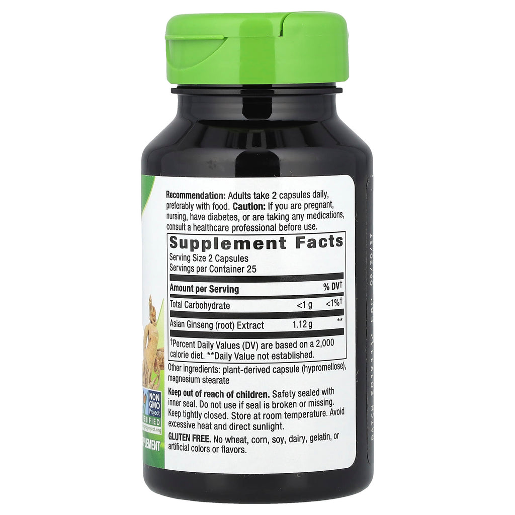 Nature's Way, Asian Ginseng, 50 Vegan Capsules (560 mg per Capsule)