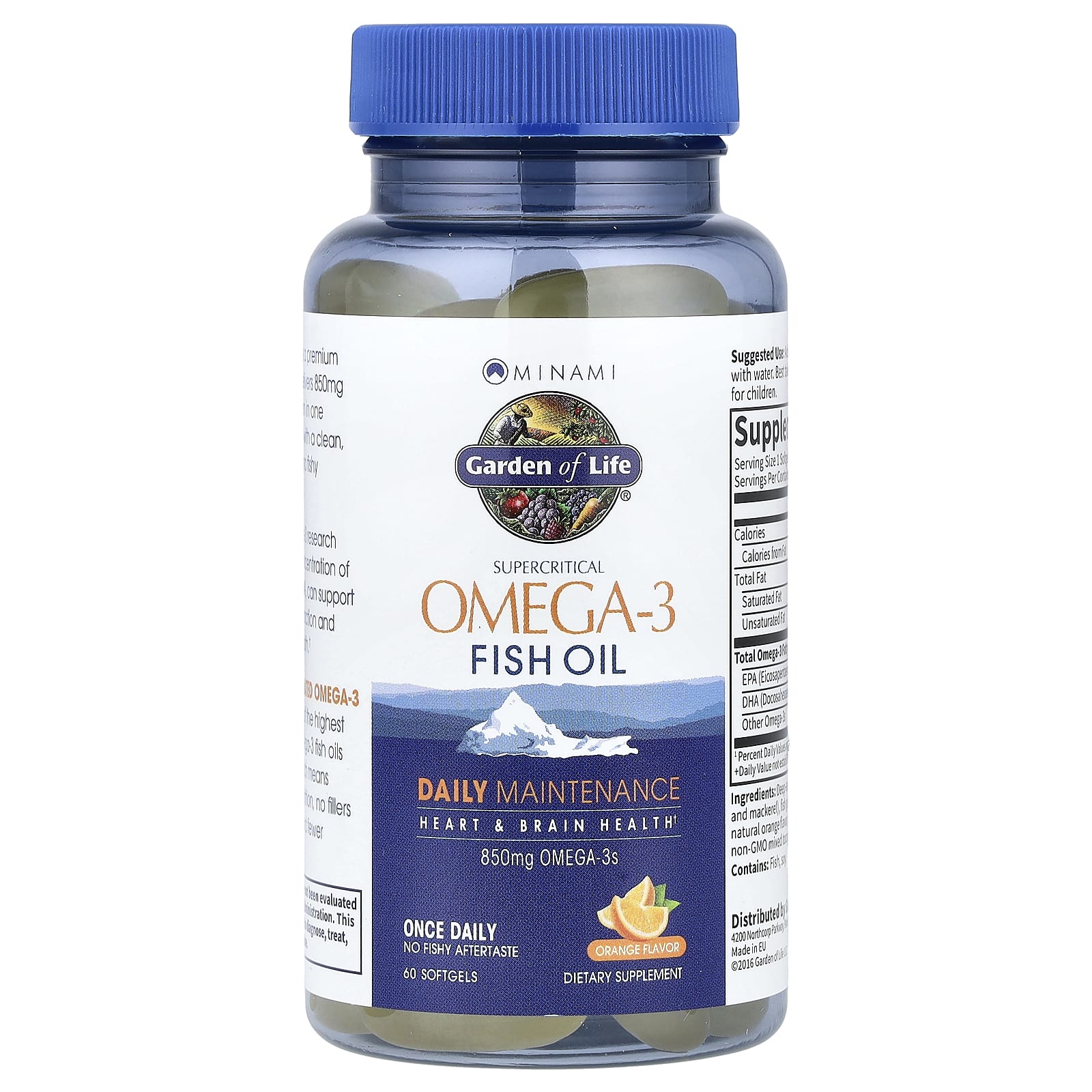 Minami Nutrition, Garden of Life®, Supercritical Omega-3 Fish Oil, Orange, 60 Softgels