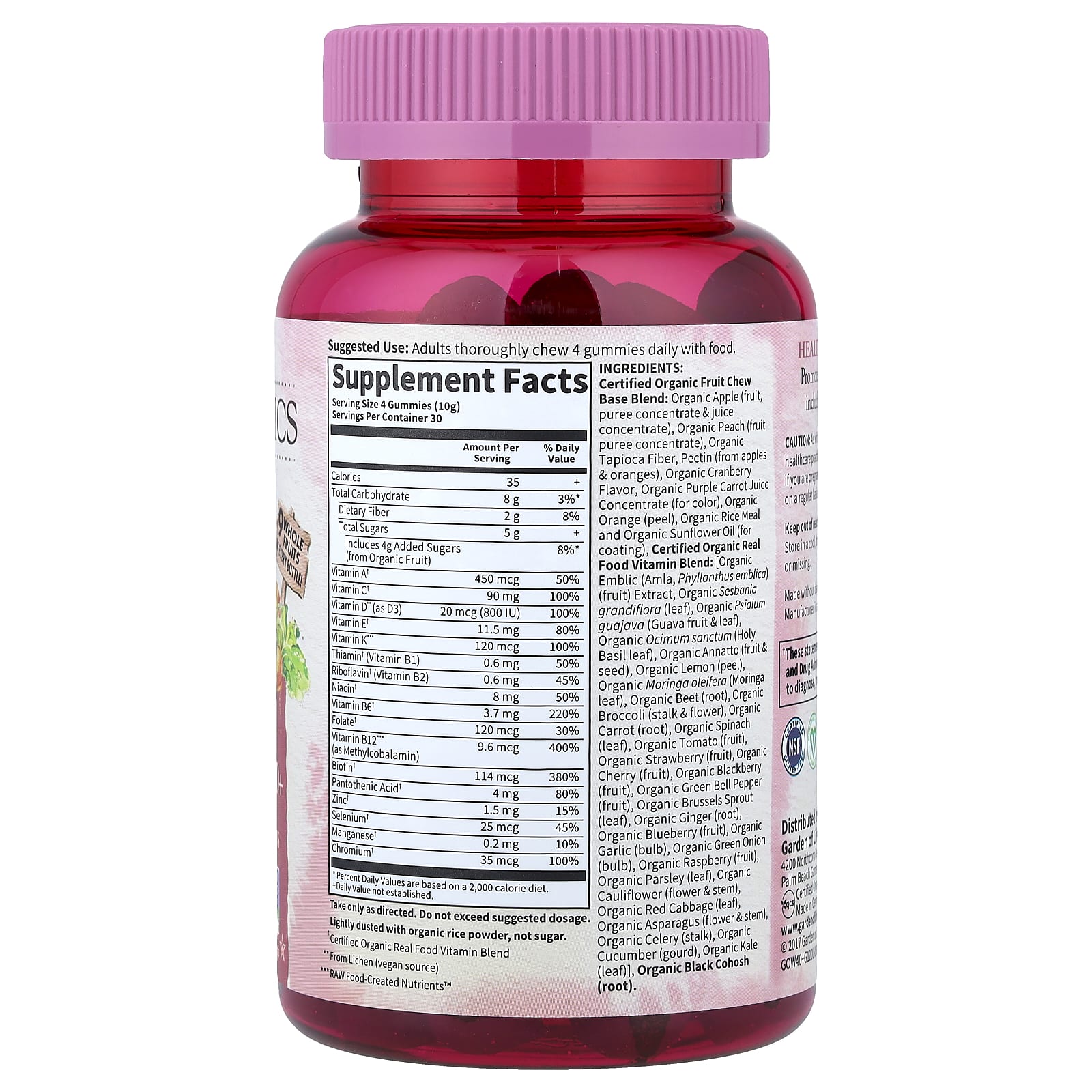 Garden of Life, Organics, Women's Multi 40+, Organic Berry, 120 Vegan Gummy Drops