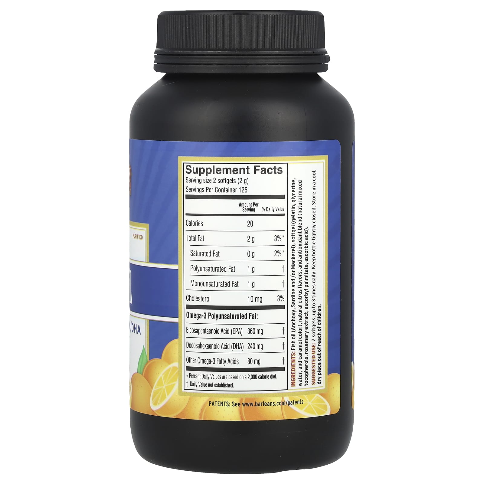 Barlean's, Fresh Catch®, Fish Oil, Omega-3 EPA/DHA, Orange, 250 Softgels (300 mg per Softgel)