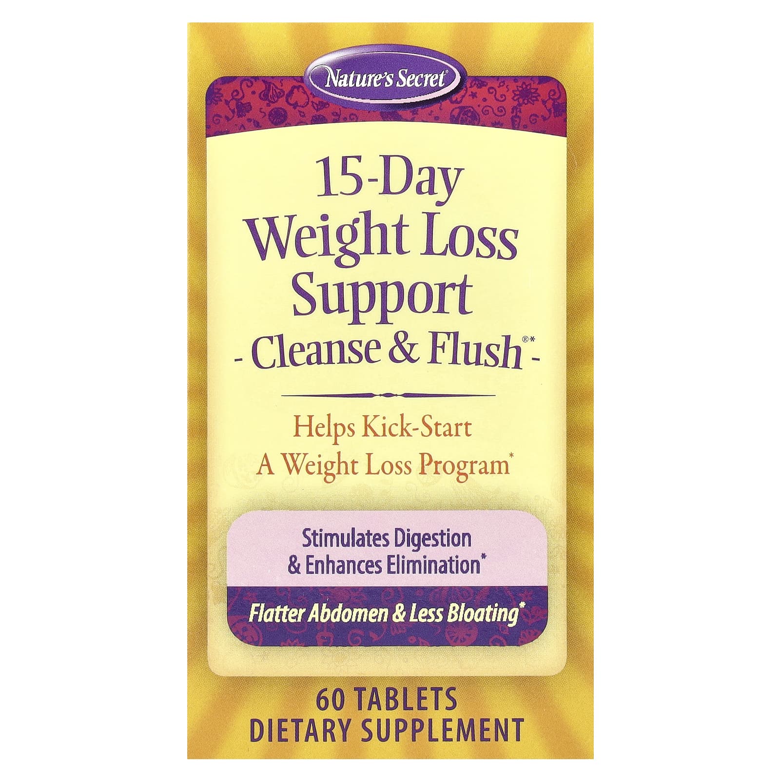 Nature's Secret, 15-Day Weight Loss Support, Cleanse & Flush®, 60 Tablets