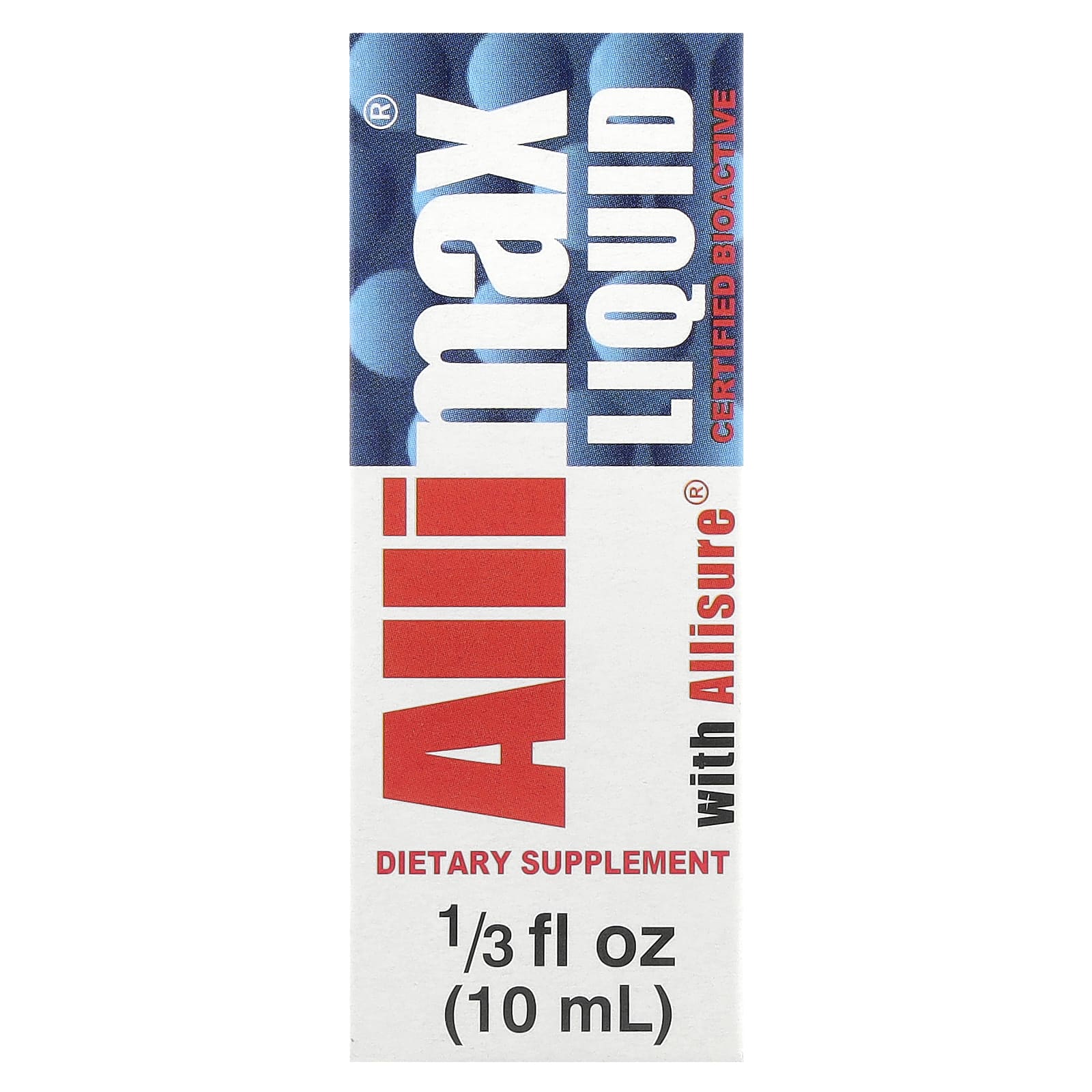 Allimax, Liquid with Allisure®, 40 mcg , 1/3 fl oz (10 ml)