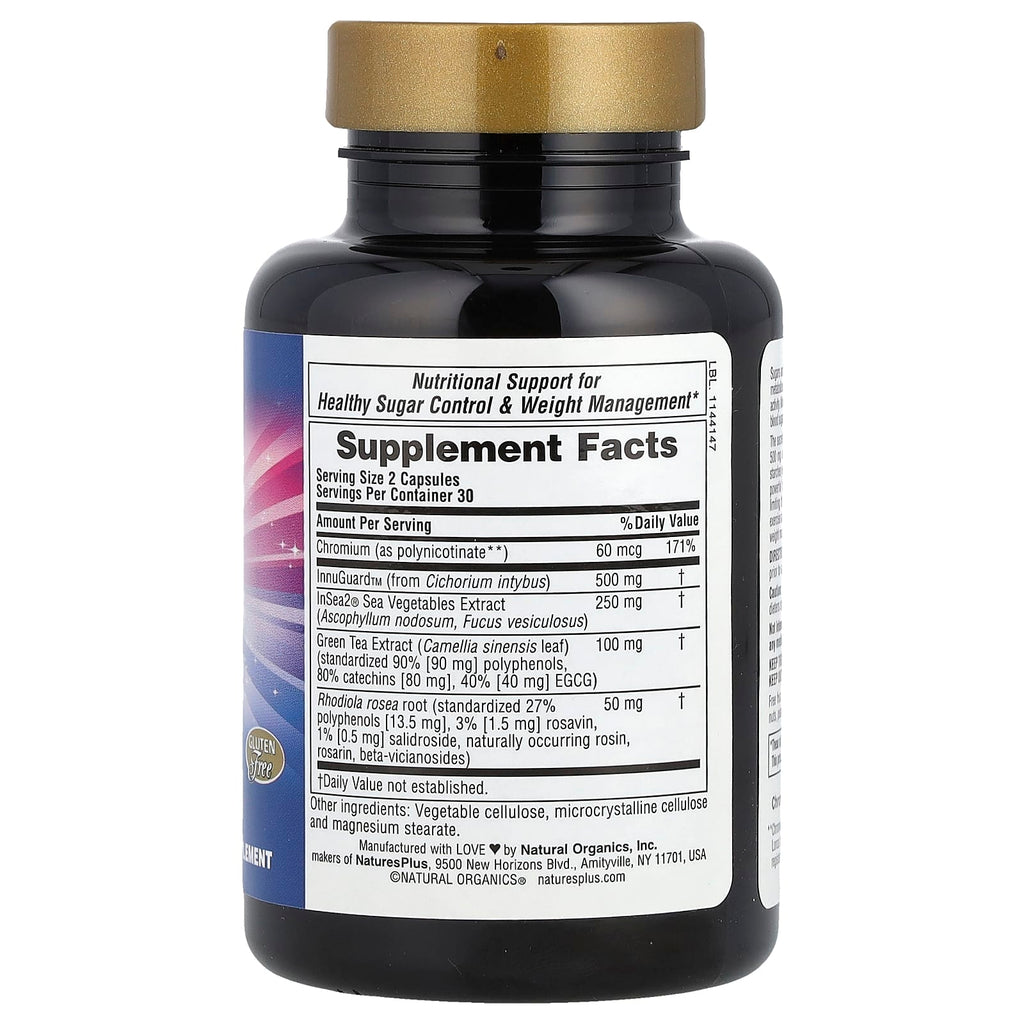 NaturesPlus, Sugar Armor®, Sugar Control Support, 60 Vegetarian Capsules