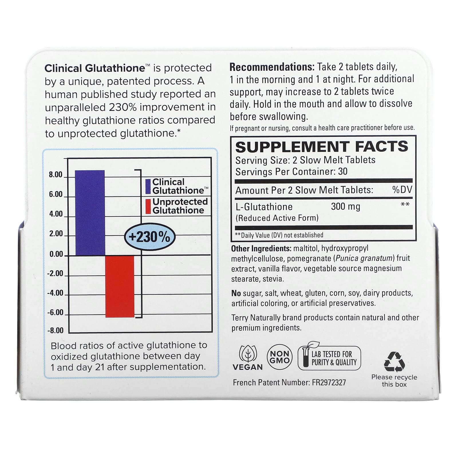 Terry Naturally, Clinical Glutathione, 60 Slow Melt Tablets (150 mg per Tablet)