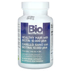 Bio Nutrition, Healthy Hair with Biotin 10,000 Plus, 60 Vegetarian Capsules