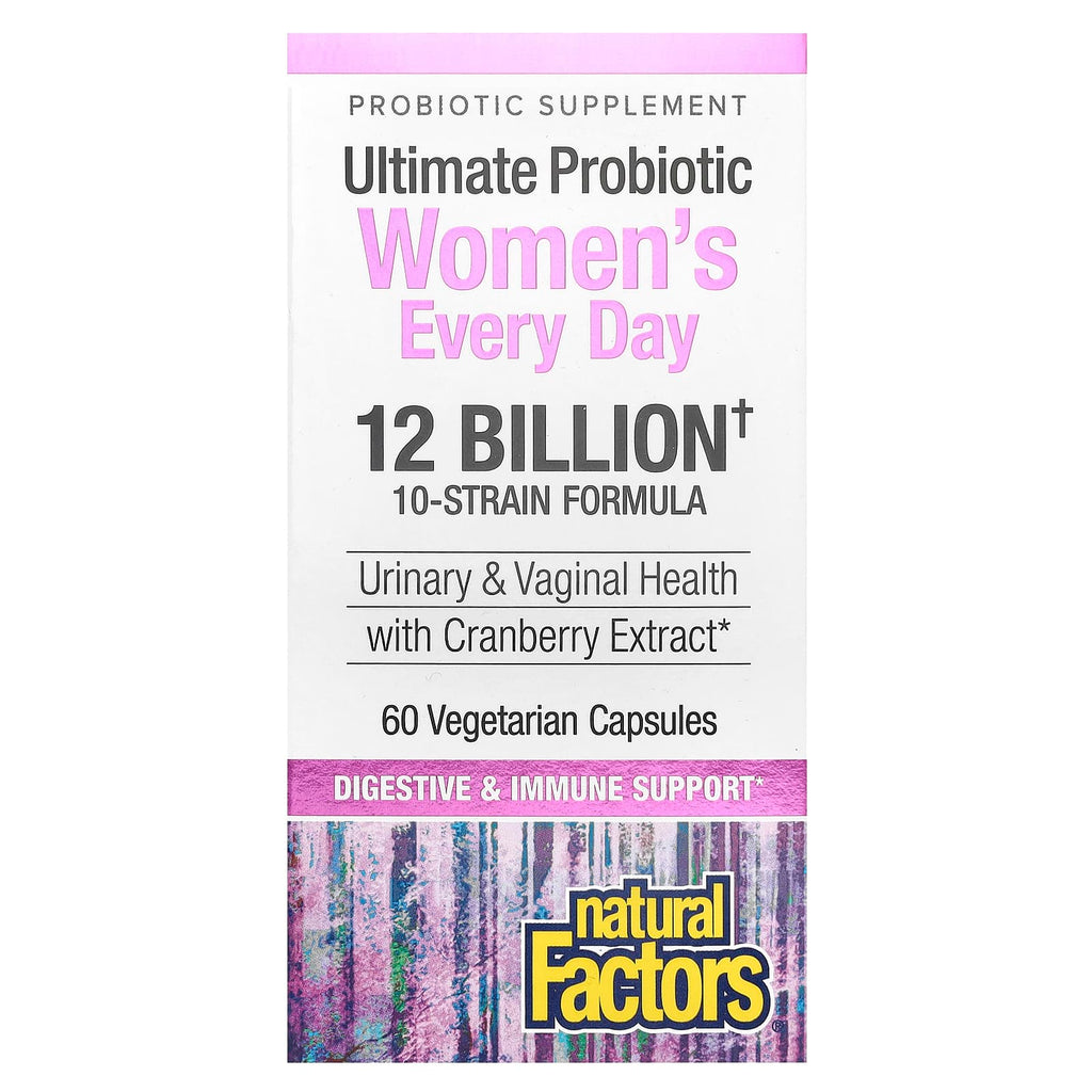 Natural Factors, Ultimate Probiotic Women's Every Day, 12 Billion, 60 Vegetarian Capsules