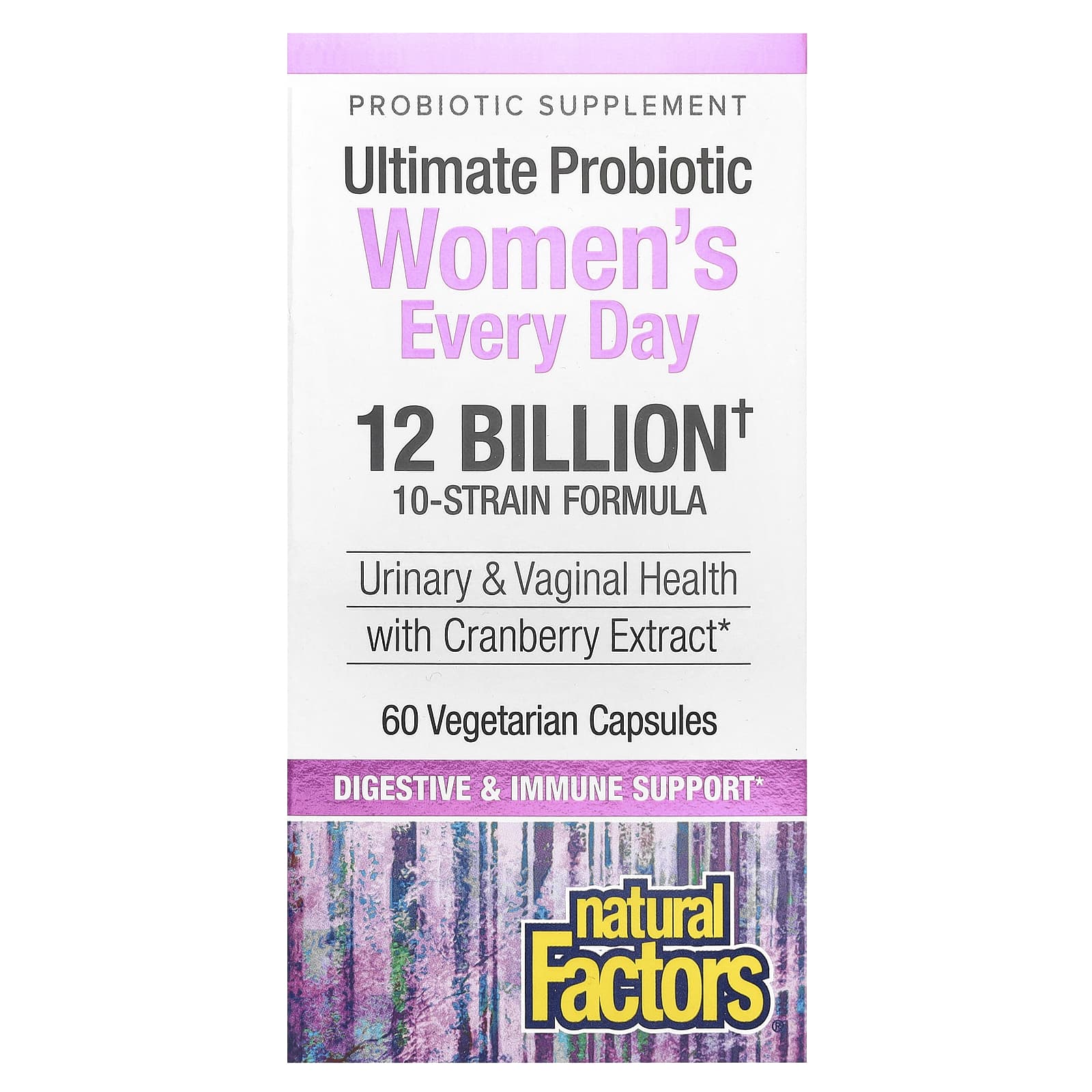 Natural Factors, Ultimate Probiotic Women's Every Day, 12 Billion, 60 Vegetarian Capsules