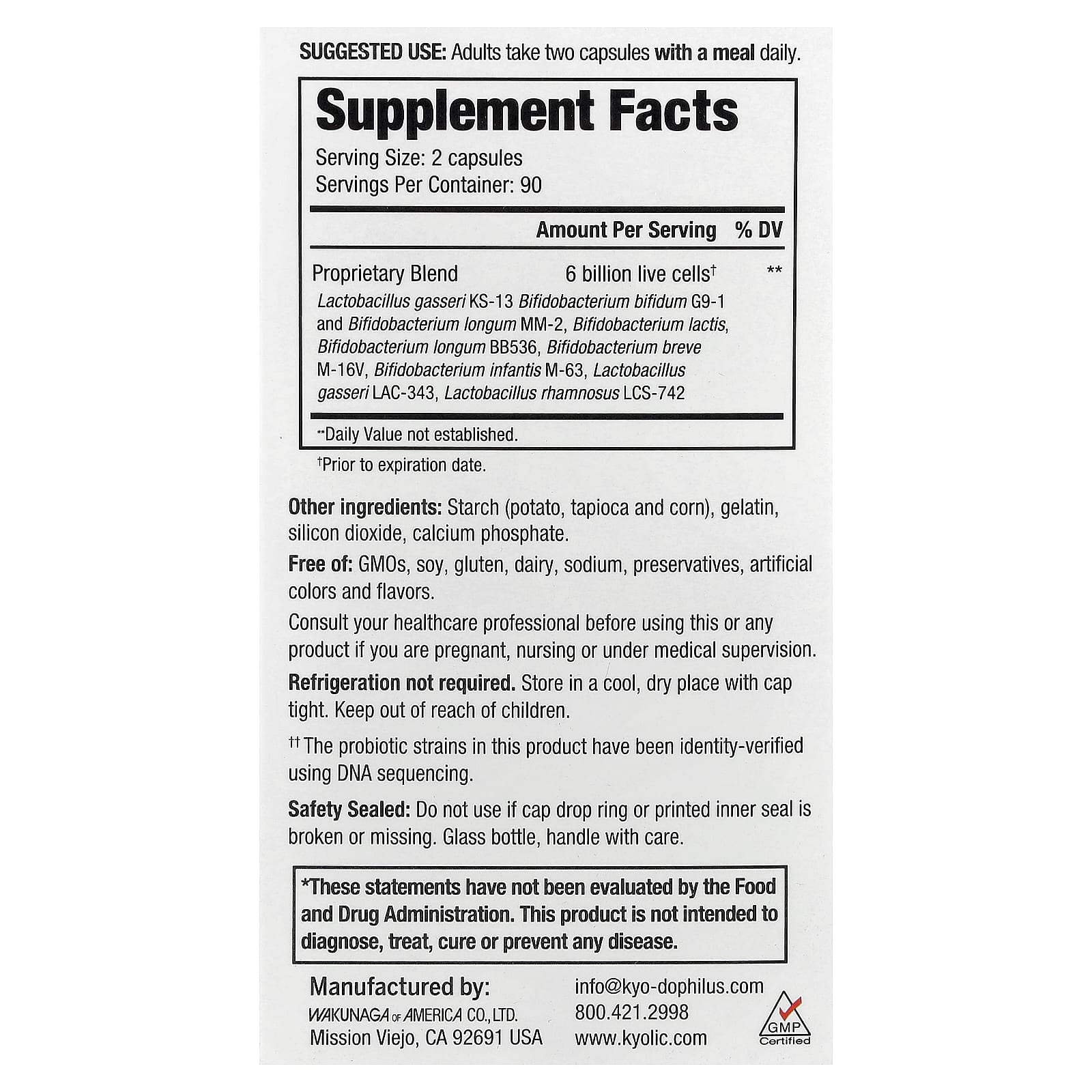 Kyolic, Kyo-Dophilus®, Multi 9 Probiotic, 180 Capsules
