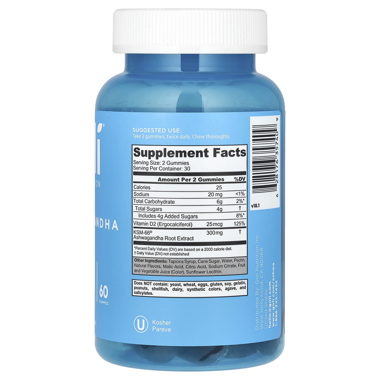 Goli Nutrition, Ashwagandha Gummies, 60 Gummies