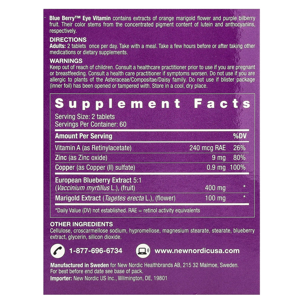 New Nordic, Blue Berry™ Eye Vitamin , 120 Tablets