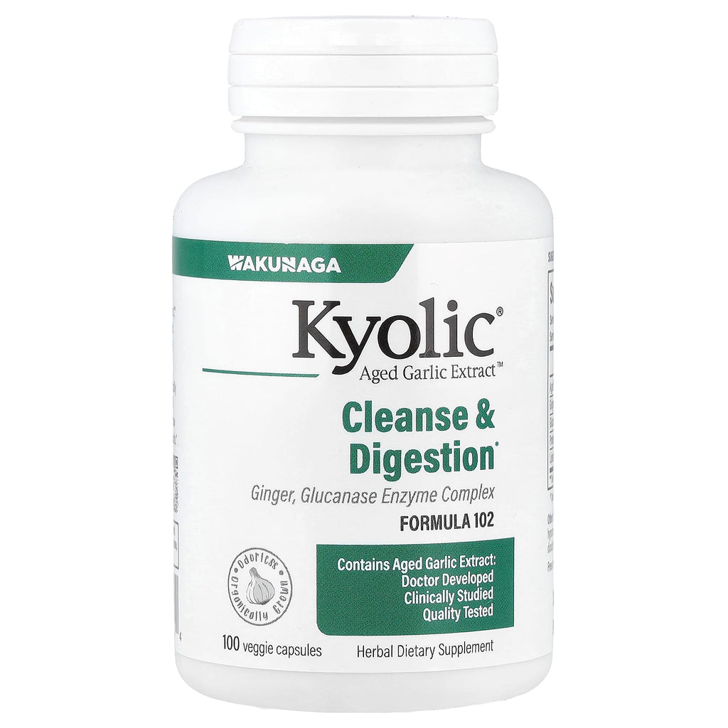 Kyolic, Aged Garlic Extract™, Cleanse & Digestion, Formula 102, 100 Veggie Capsules
