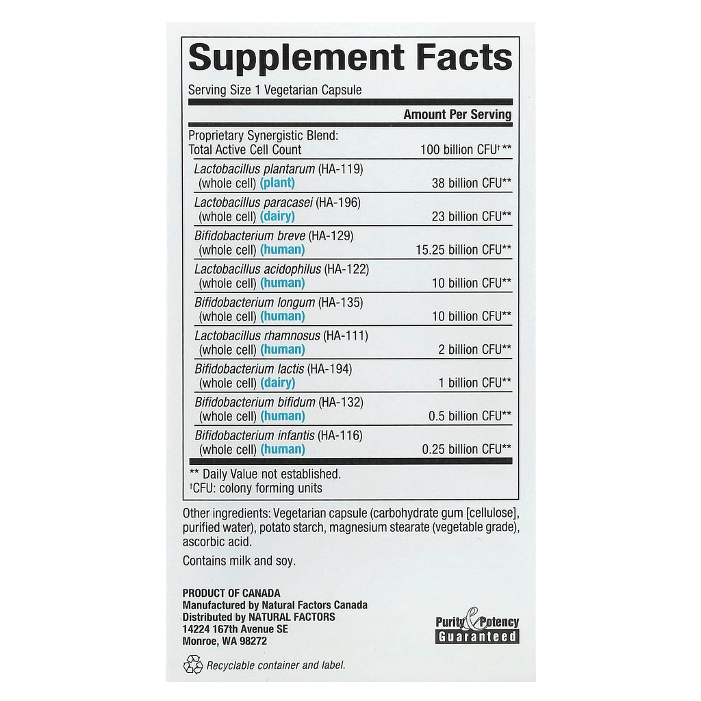 Natural Factors, Ultimate Probiotic, Critical Care, 100 Billion CFU, 30 Vegetarian Capsules