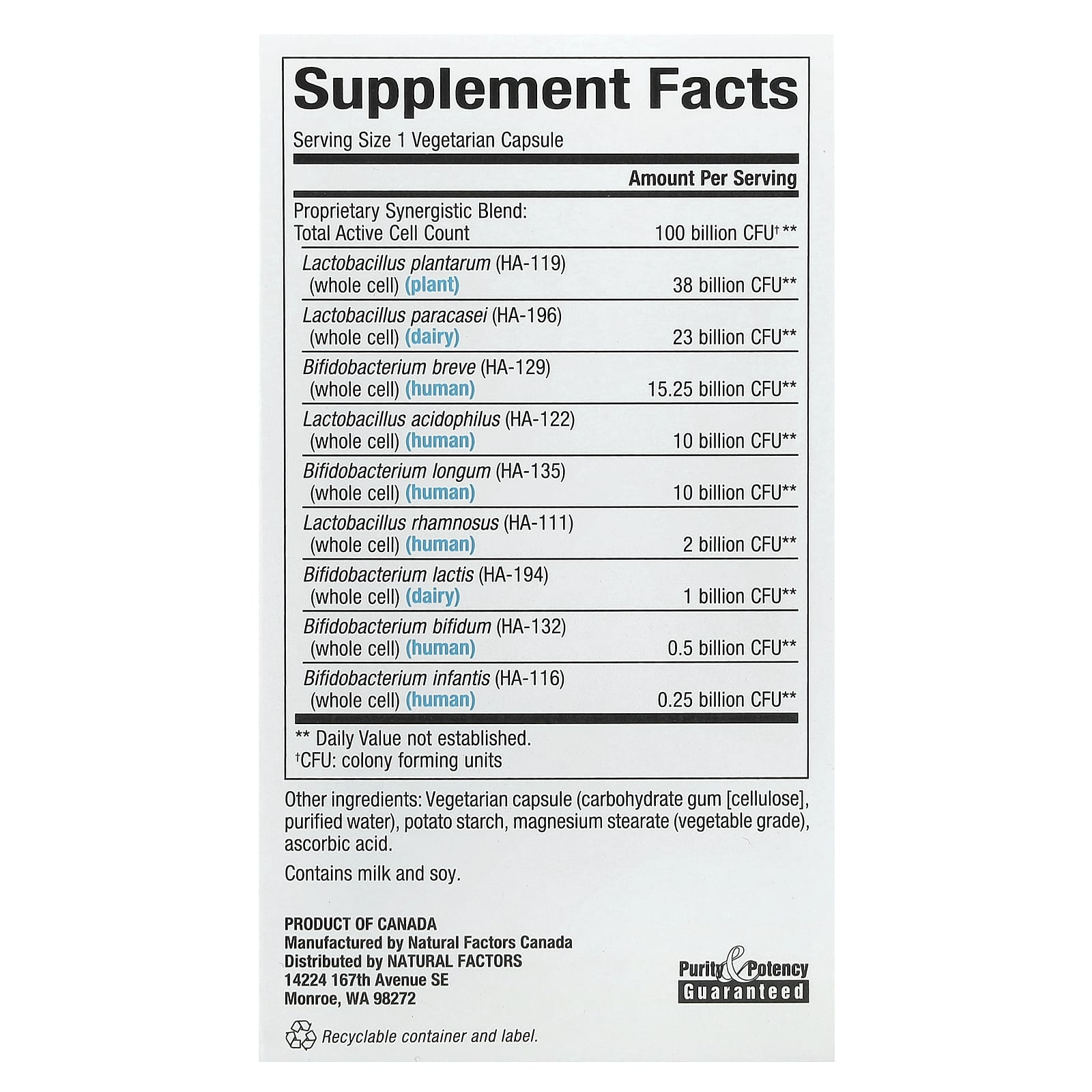Natural Factors, Ultimate Probiotic, Critical Care, 100 Billion CFU, 30 Vegetarian Capsules