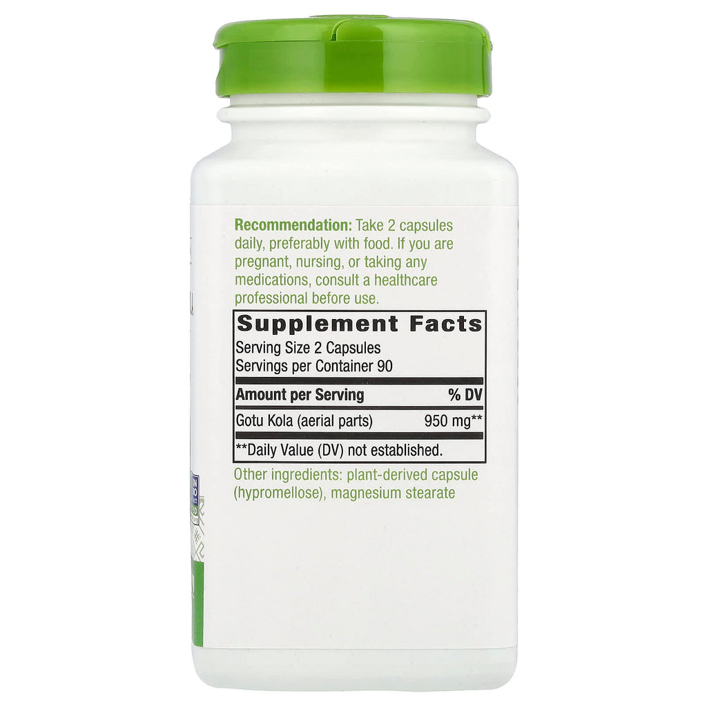 Nature's Way, Gotu Kola Herb, 180 Vegan Capsules (475 mg per Capsule)