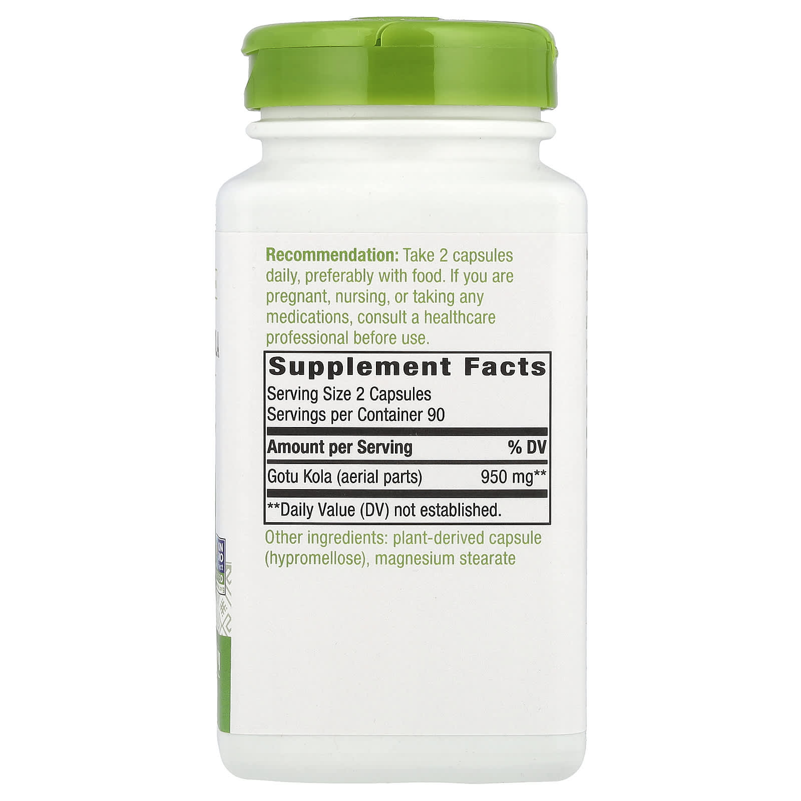 Nature's Way, Gotu Kola Herb, 180 Vegan Capsules (475 mg per Capsule)