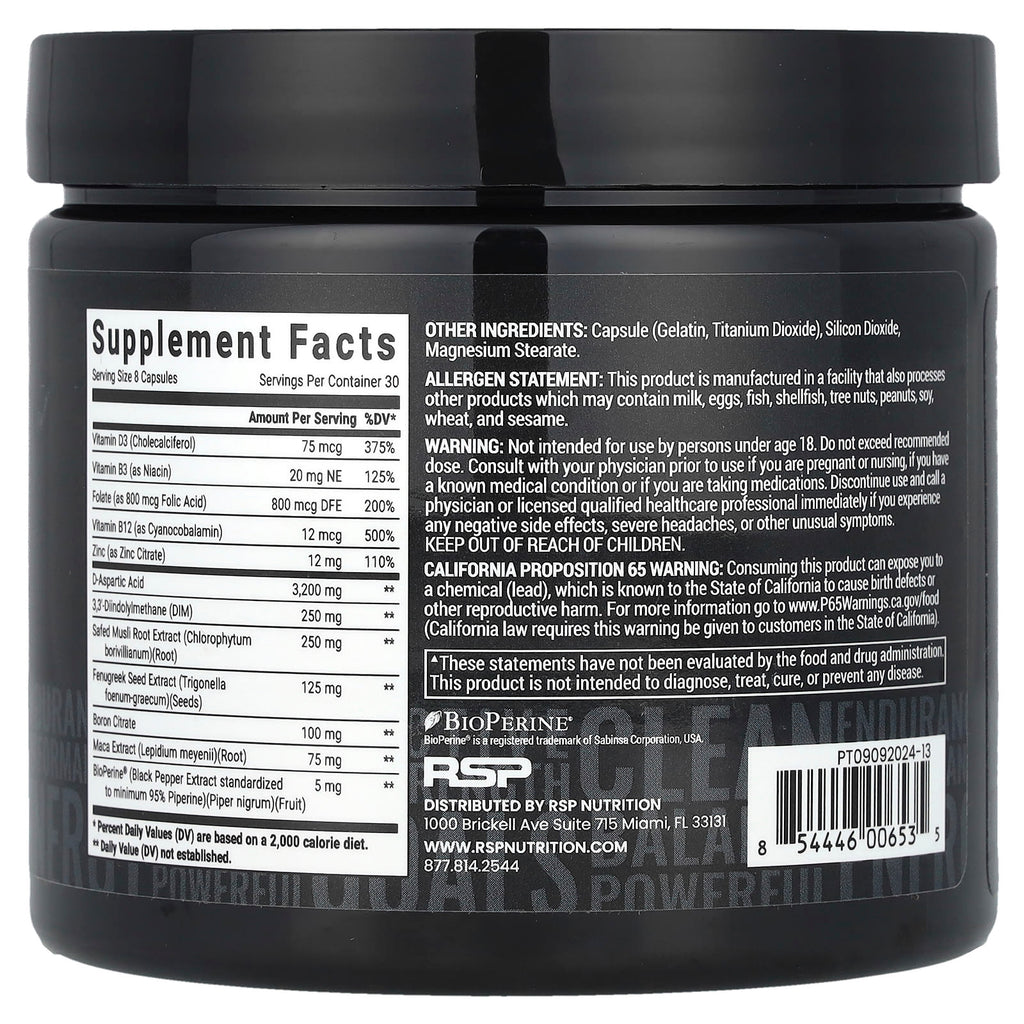 RSP Nutrition, Prime-T, 240 Capsules