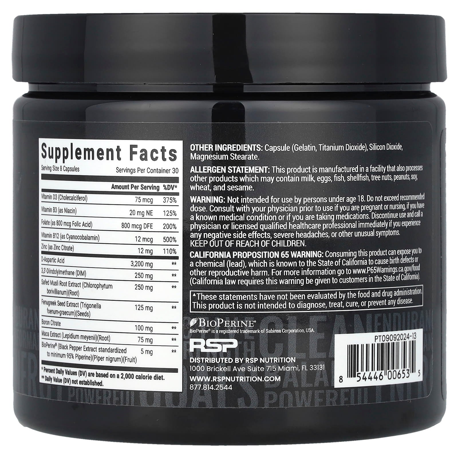RSP Nutrition, Prime-T, 240 Capsules
