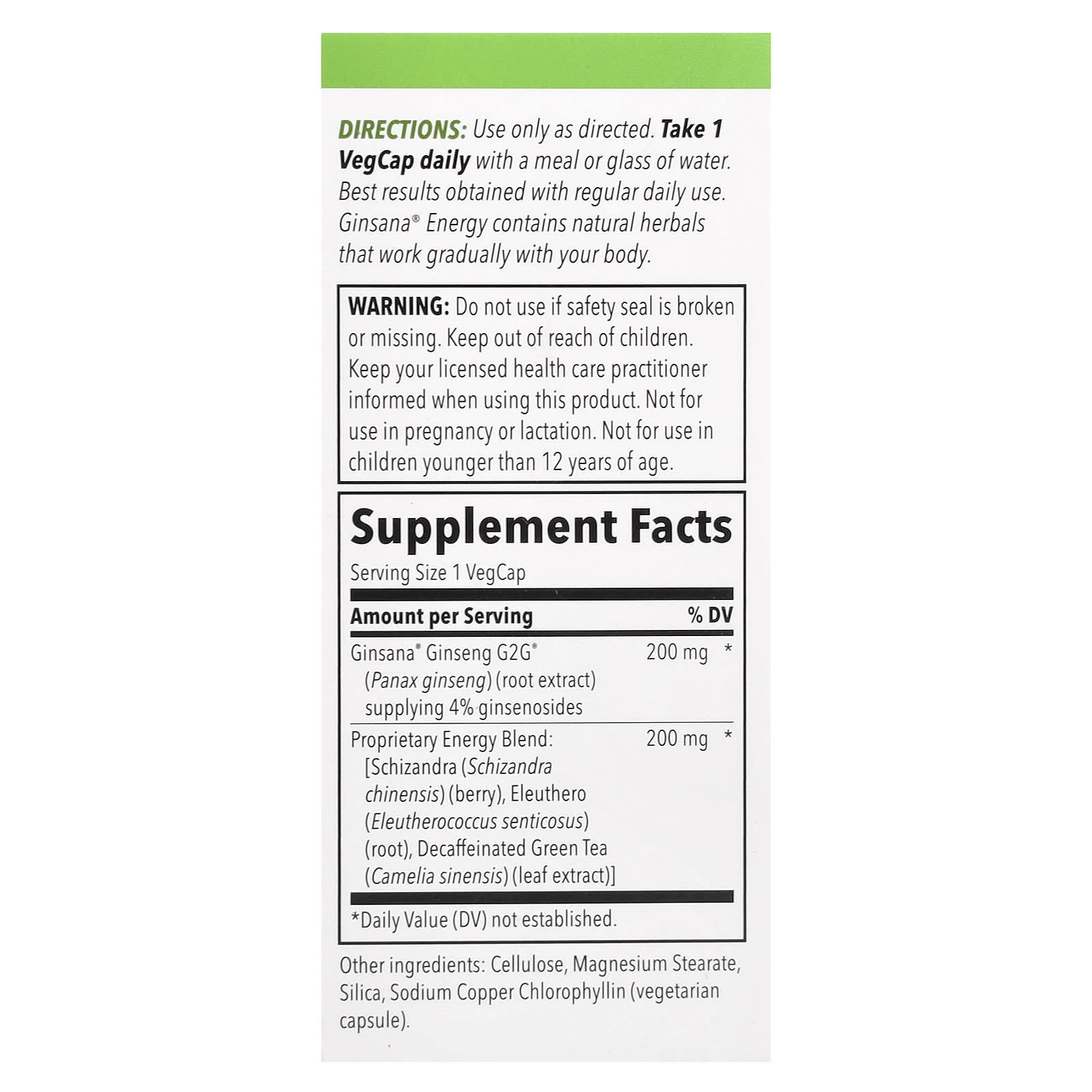 BodyGold, Ginsana® Energy, Caffeine Free, 30 VegCaps