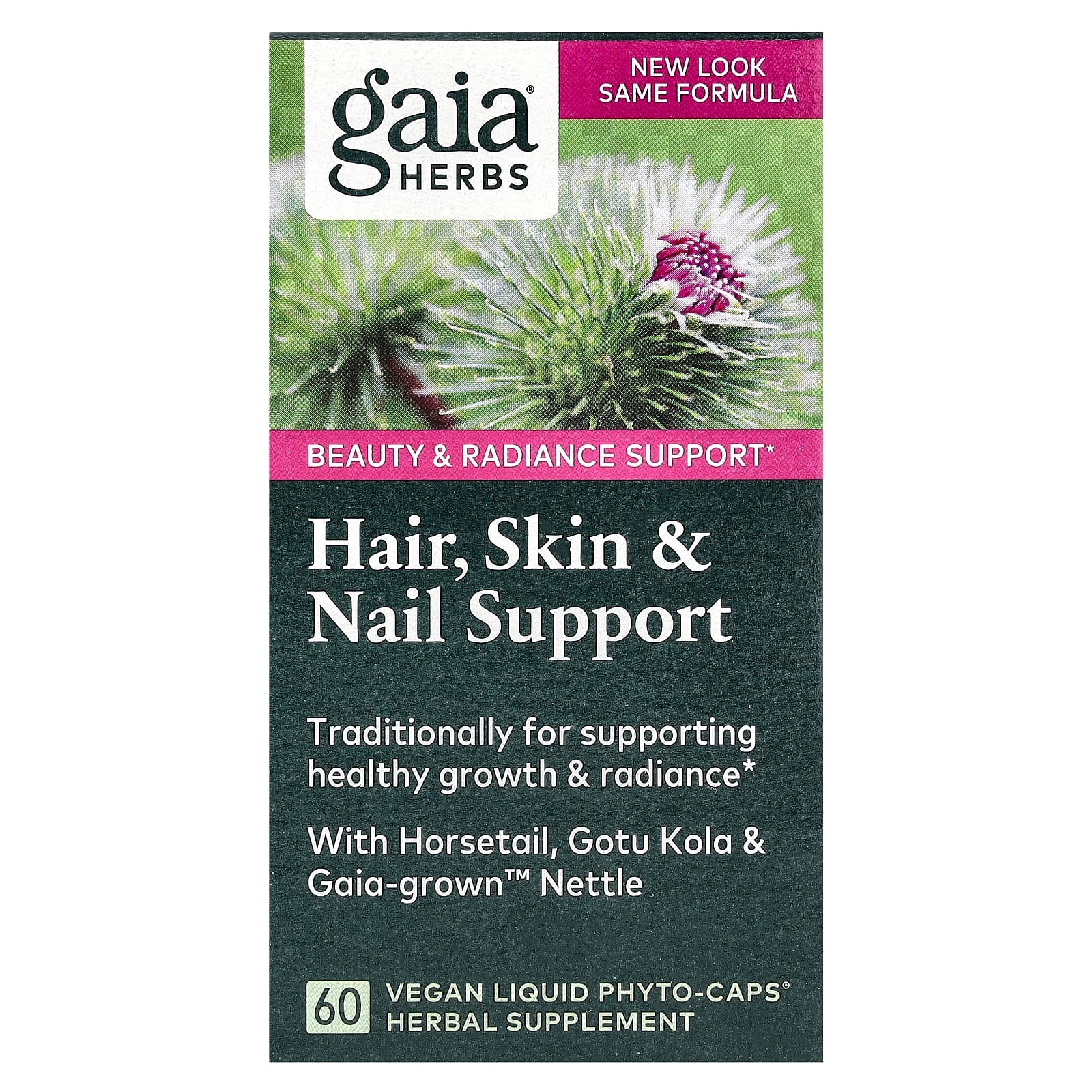 Gaia Herbs, Hair, Skin & Nail Support, 60 Vegan Liquid Phyto-Caps