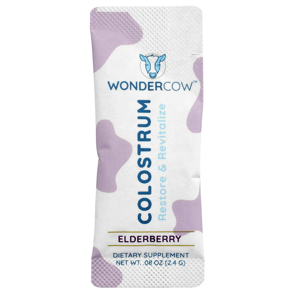 Wondercow, Colostrum Powder, Elderberry, 30 Packets, 0.08 oz (2.4 g) Each