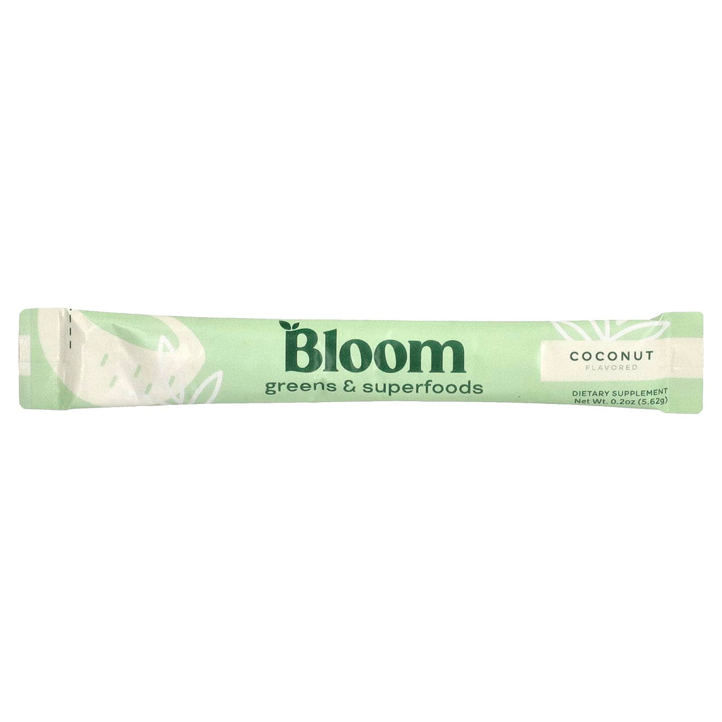 Bloom, Greens & Superfoods, Coconut, 5 Stick Packs, 0.19 oz (5.44 g) Each