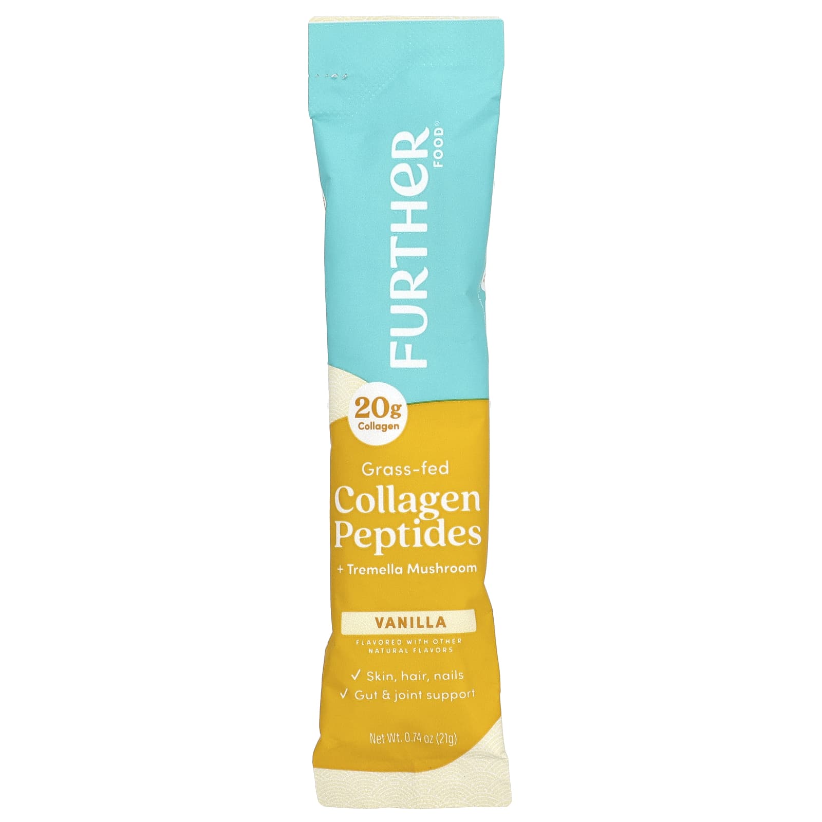 Further Food, Grass-Fed Collagen Peptides, Vanilla, 12 Packets, 0.74 oz (21 g) Each