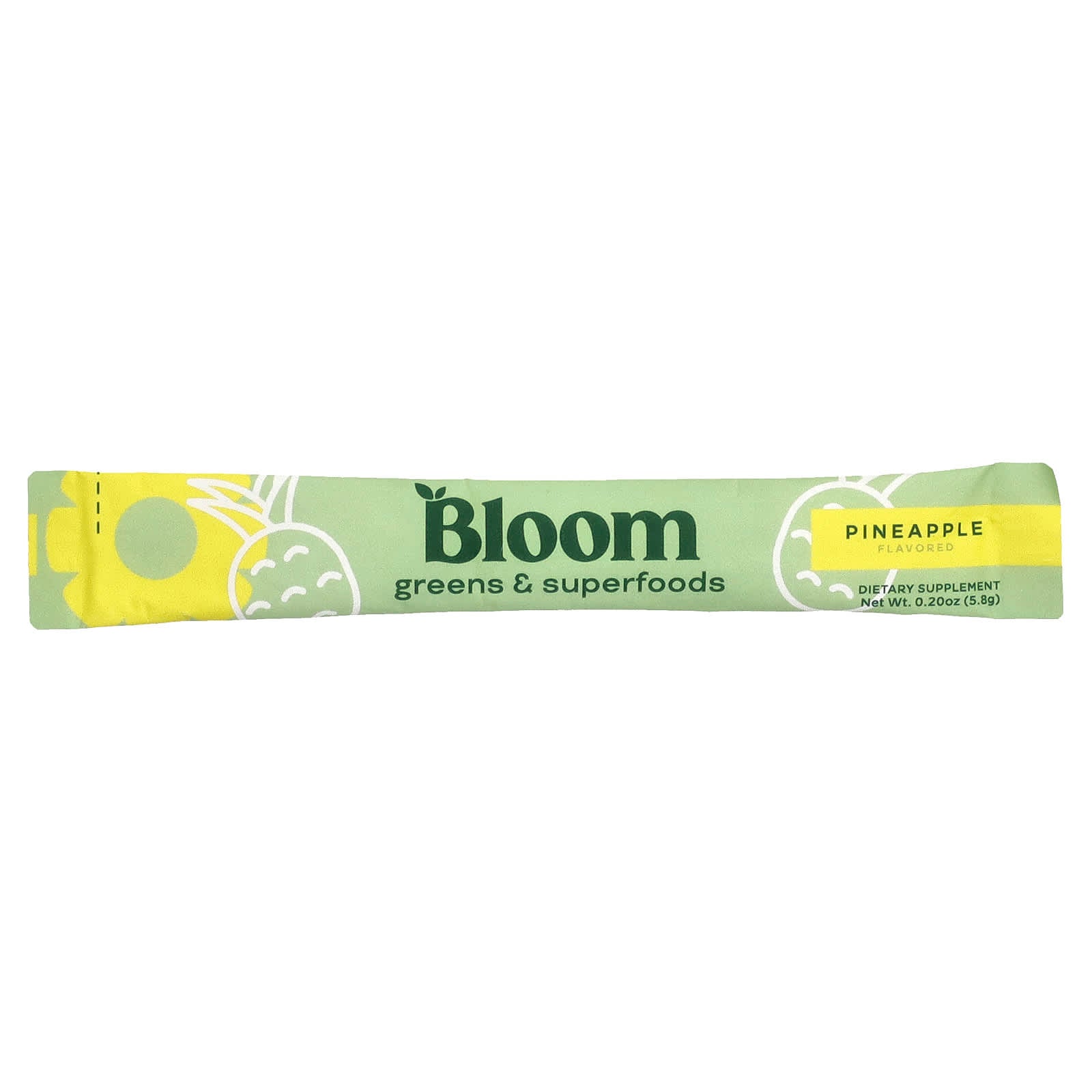 Bloom, Greens & Superfoods, Pineapple, 5 Stick Packs, 0.21 oz (5.82 g) Each