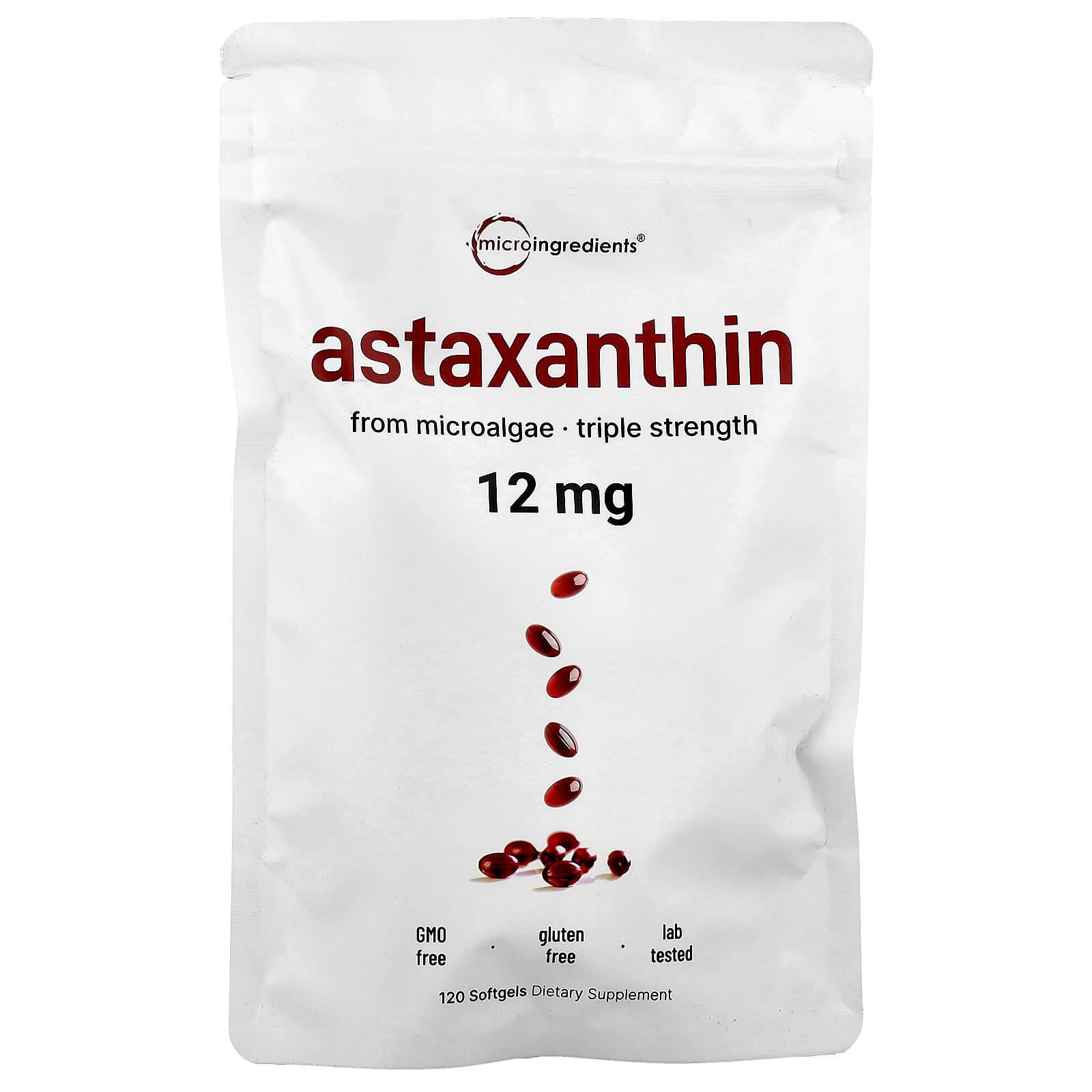 Micro Ingredients, Astaxanthin , 12 mg, 120 Softgels
