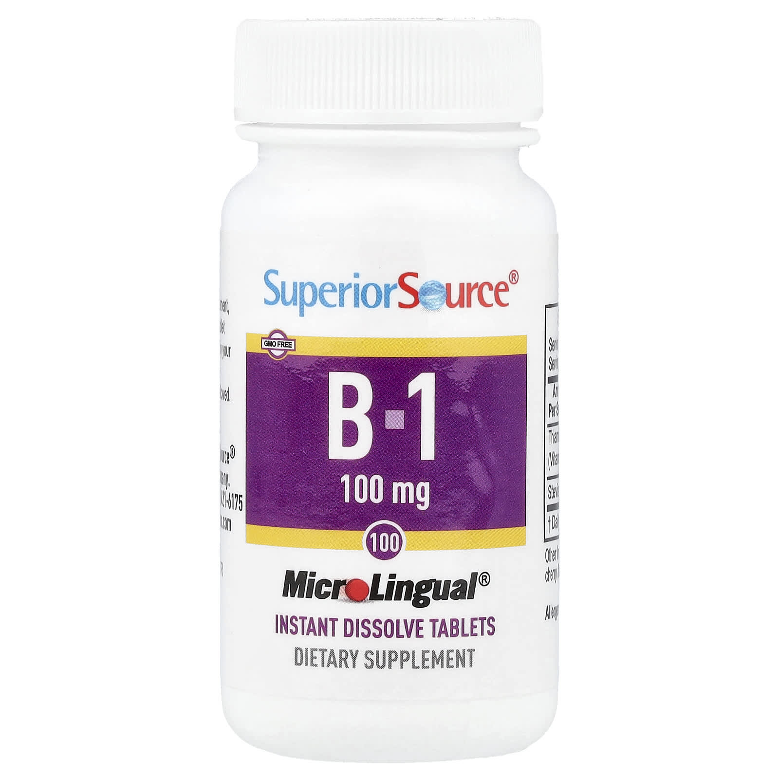 Superior Source, B-1, 100 Instant Dissolve Tablets