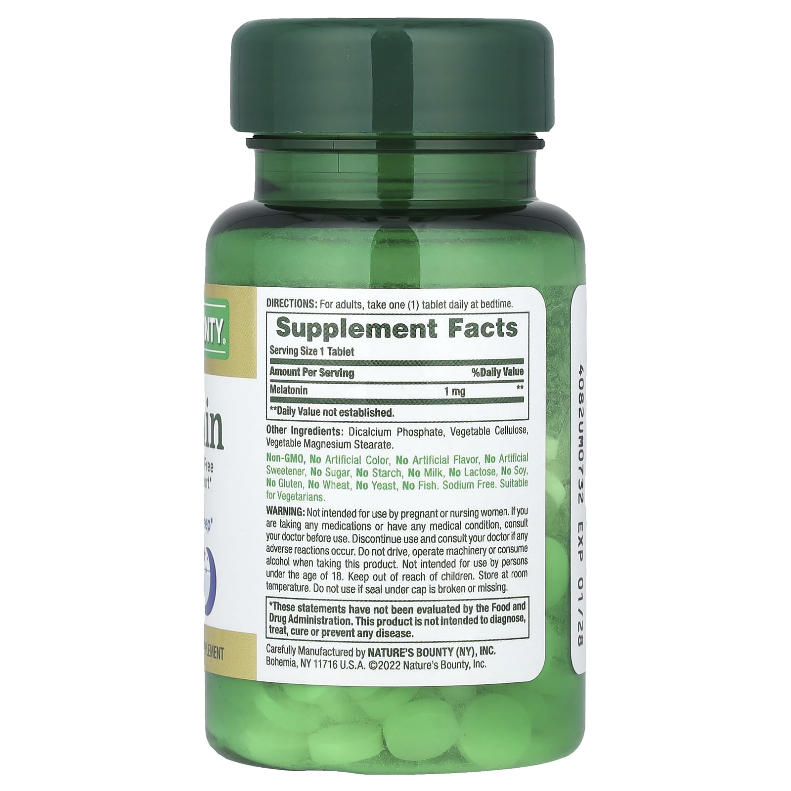 Nature's Bounty, Melatonin, 1 mg, 180 Tablets