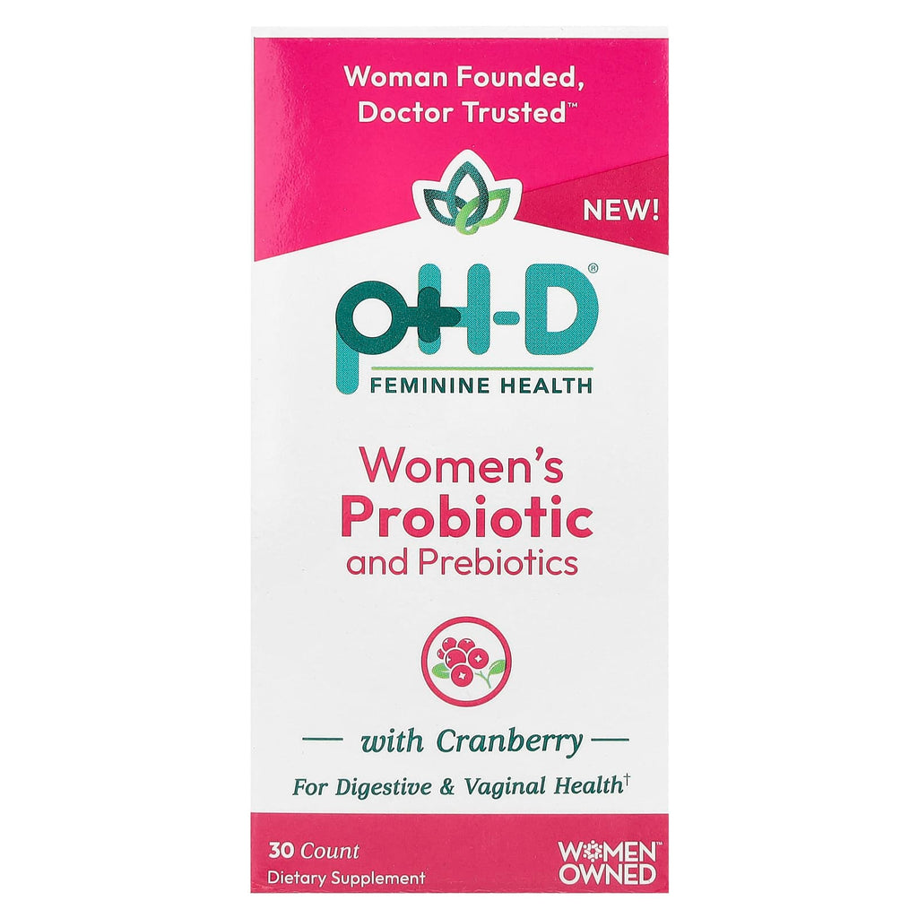 pH-D Feminine Health, Women's Probiotic and Prebiotics With Cranberry, 30 Capsules