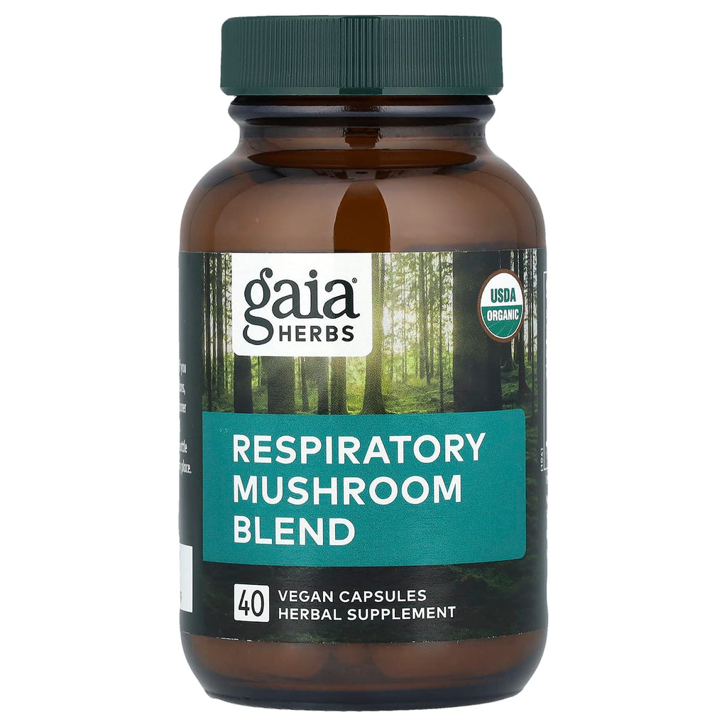 Gaia Herbs, Respiratory Mushroom Blend, 40 Vegan Capsules